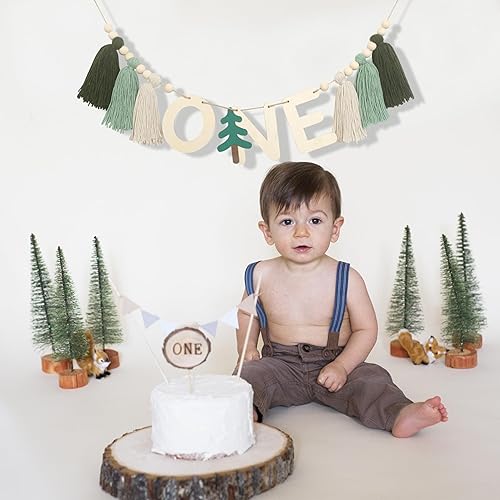 Miniatura 6 de Cartel de madera para silla alta para acampar temático – Cartel de fiesta de cumpleaños de niños con tema de un campista feliz – Cartel de primer