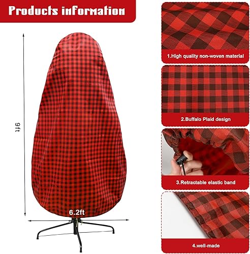 Miniatura 2 de Bolsa de almacenamiento vertical para árbol de Navidad de 9 pies y bolsa de almacenamiento de corona de 30 pulgadas, bolsa no tejida a prueba de