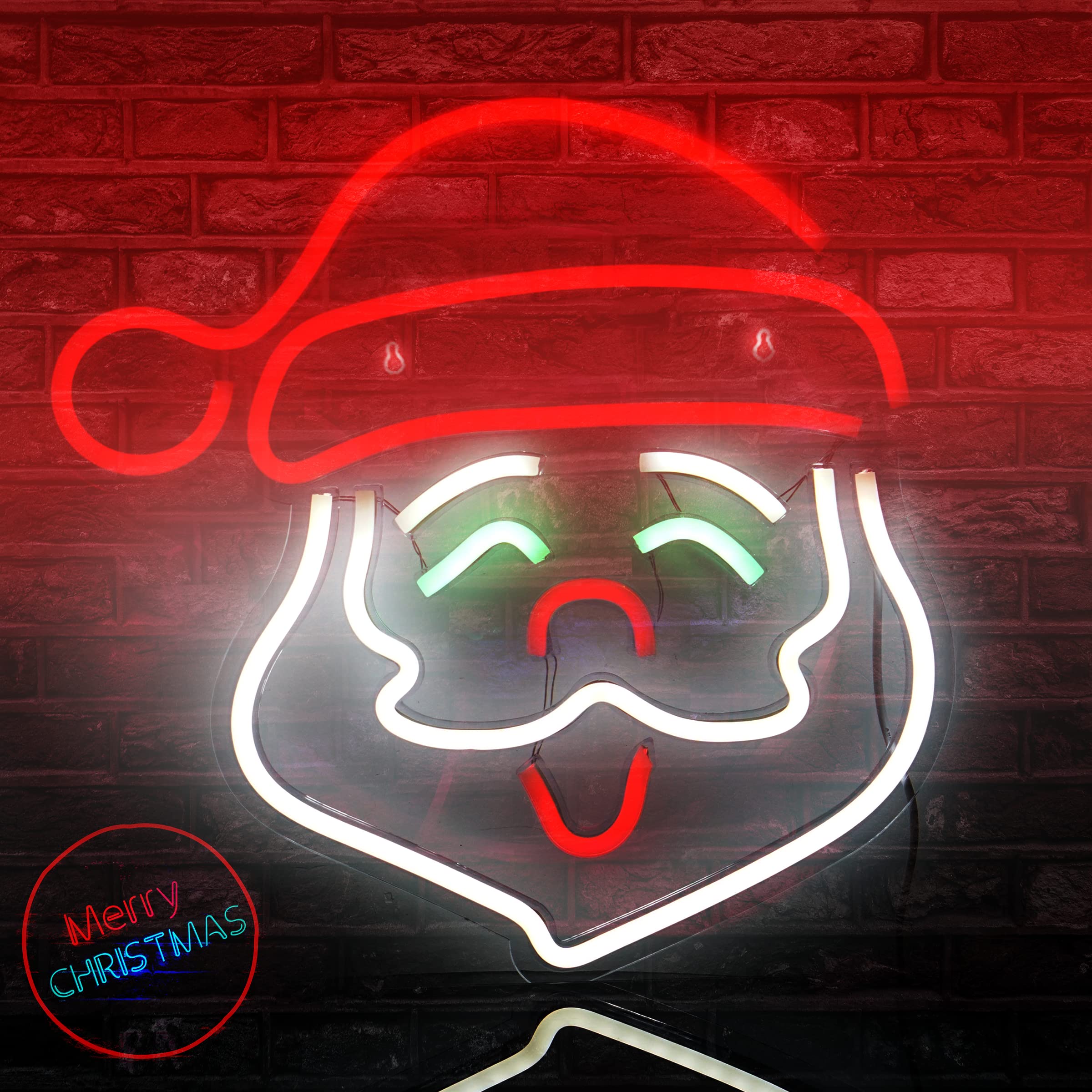 Christmas Santa Claus Neon Signs Lights Acrylic LED Sign Light with Switch USB Powered Wall Decor for Bedroom Bars Shops Cafe Christmas Decorative Party Lights Business Signs