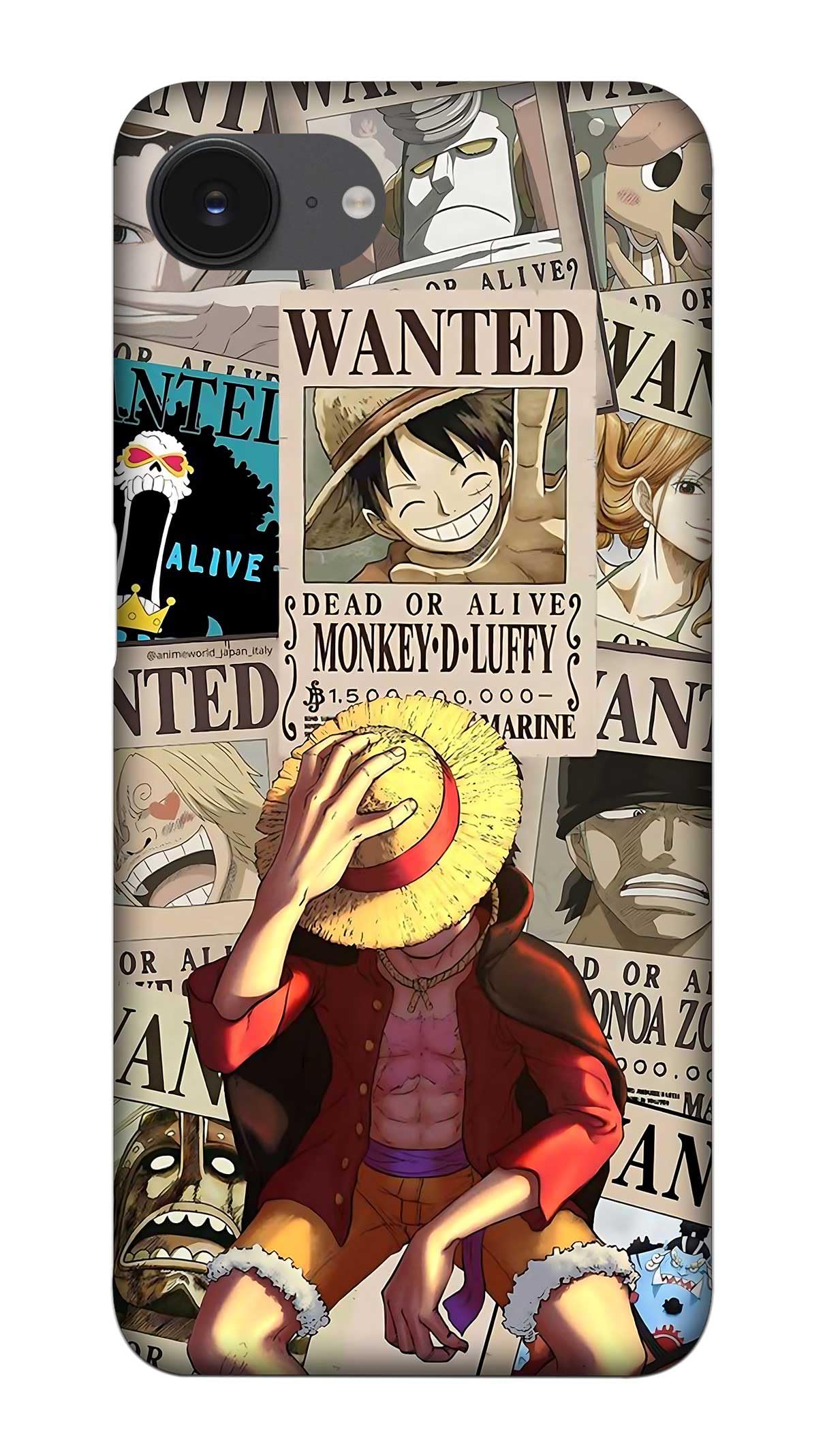 ndcom back cover for iphone 16e back cover - protective iphone 16e phone case anime one piece wanted luffy hard case