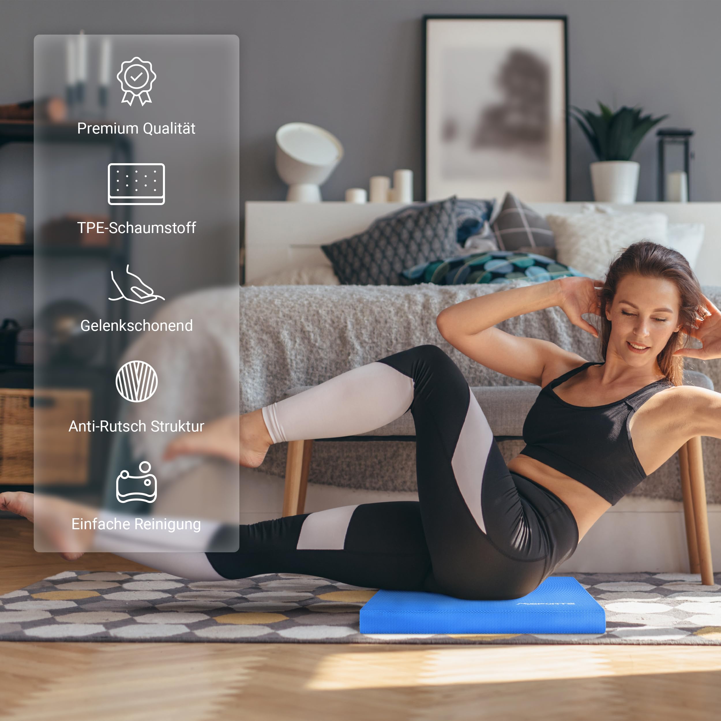 Balance Pad Premium - incluye Póster de ejercicios - Entrenamiento de equilibrio y coordinación, Tabla de Equilibrio
