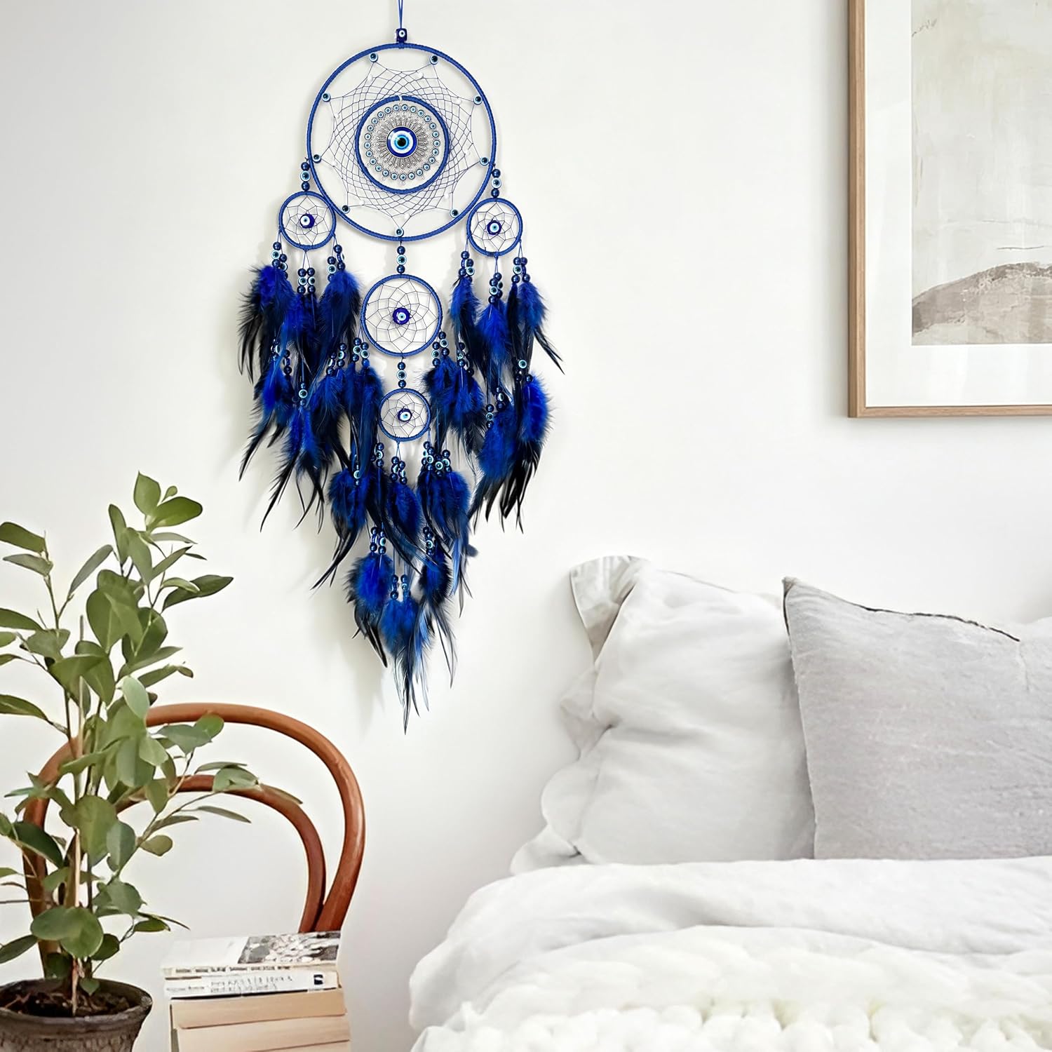 Evil Eye Dream Catchers-Large,Adults,Blue Dream Catcher Wall Hanging Decor