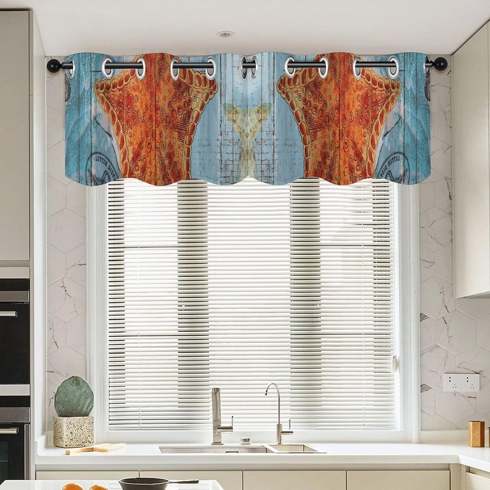 Rideau de cuisine océan vintage pour une ambiance bord de mer unique