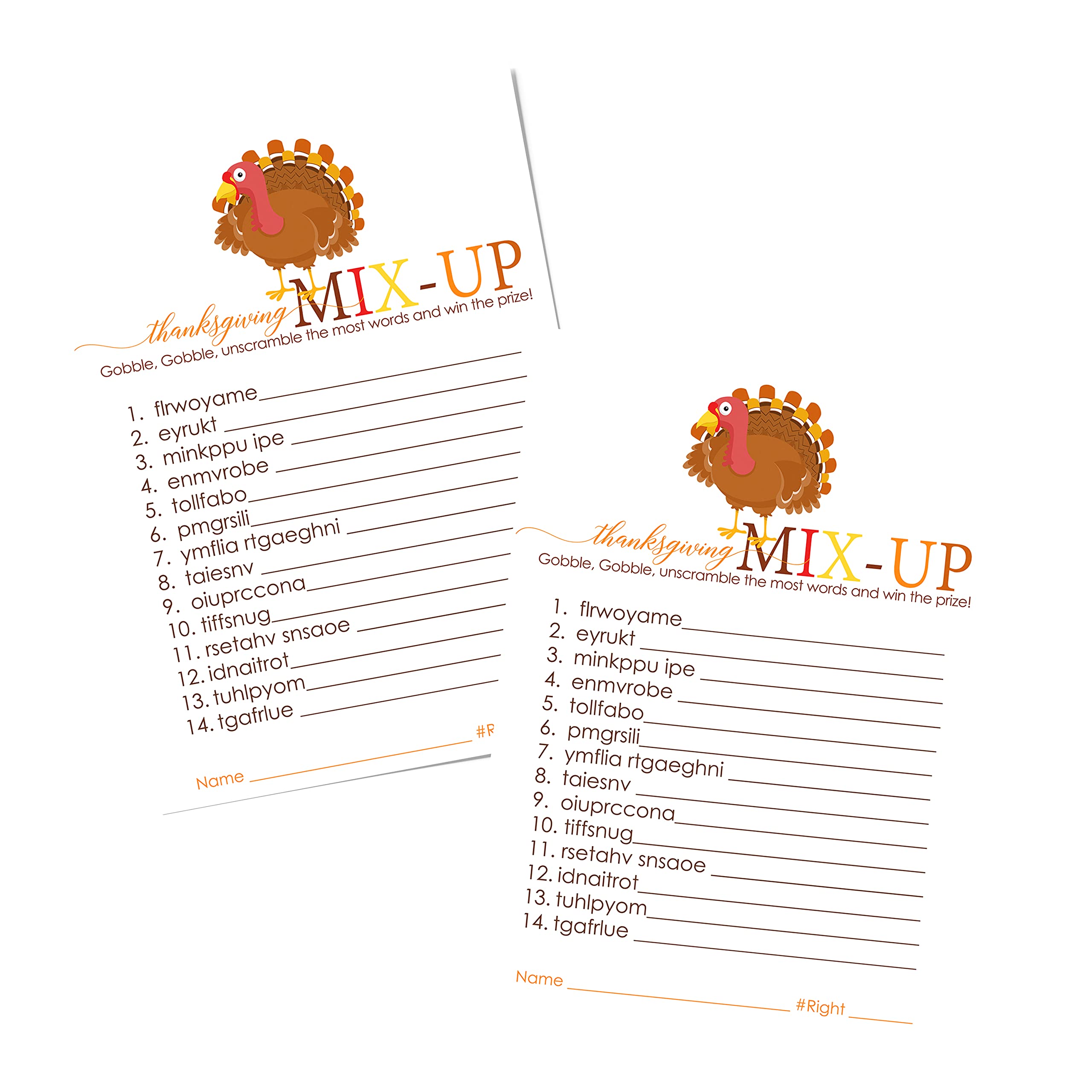 Thanksgiving Party Game Pack 25 Cards Word Scramble Fun Unscramble Activity For Family Groups Guest Kids Friends Kids Friendsgiving Fall Gatherings Buy Online At Best Price In Uae Amazon Ae