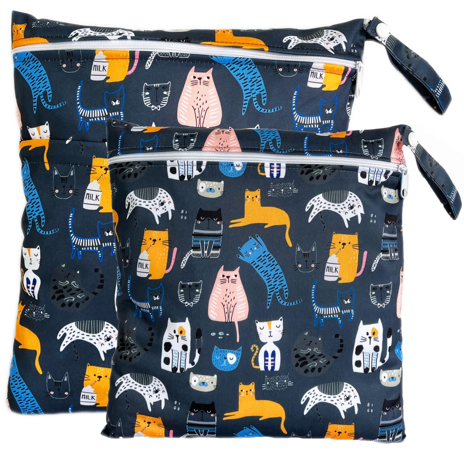 TRASUN Wetbag Kindergarten Nasstasche Windel Taschen Schwimmsachen Nassbeutel Nasse und Trocken Wickeltasche 2er Wasserdicht Waschbar Nassbeutel Organiser für Kleinkind