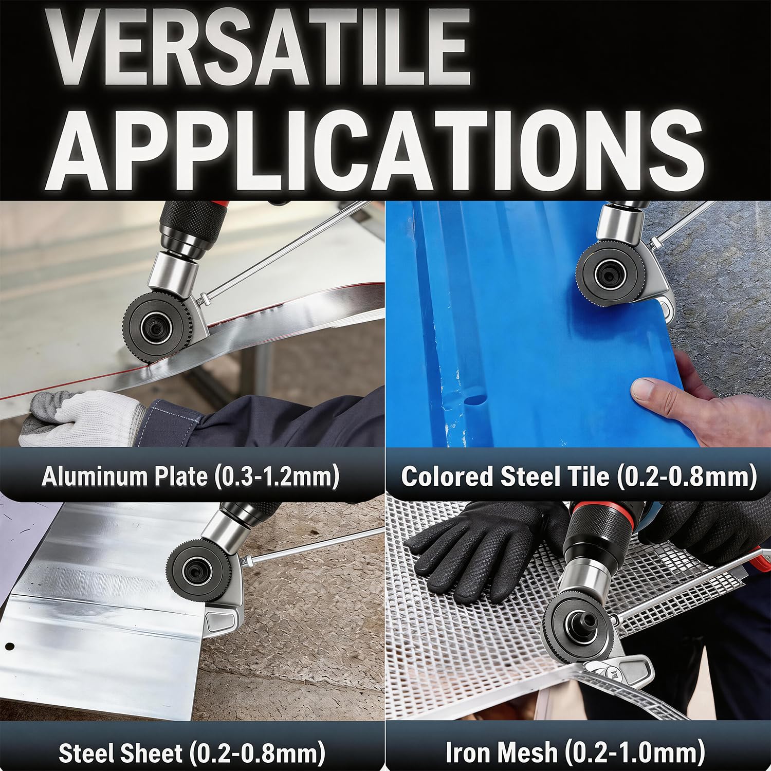 Electric Drill Plate Cutter - Metal Nibbler Attachment -8 Electric Drill Plate Cutter - Metal Nibbler Attachment -8