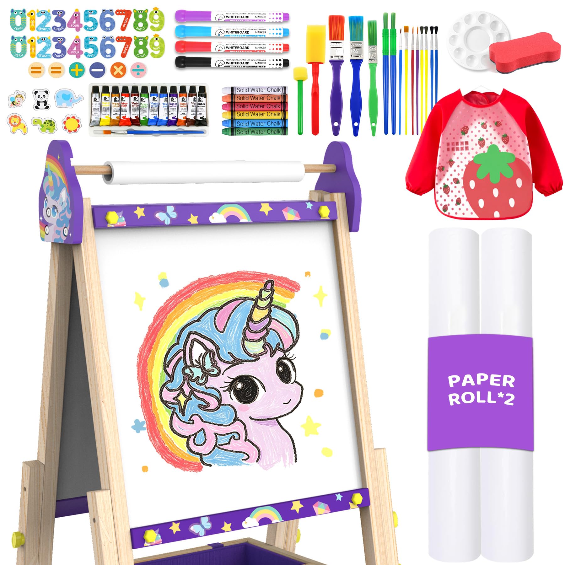 Art Easel for Kids Easel for Toddlers,Adjustable Wooden Easels
