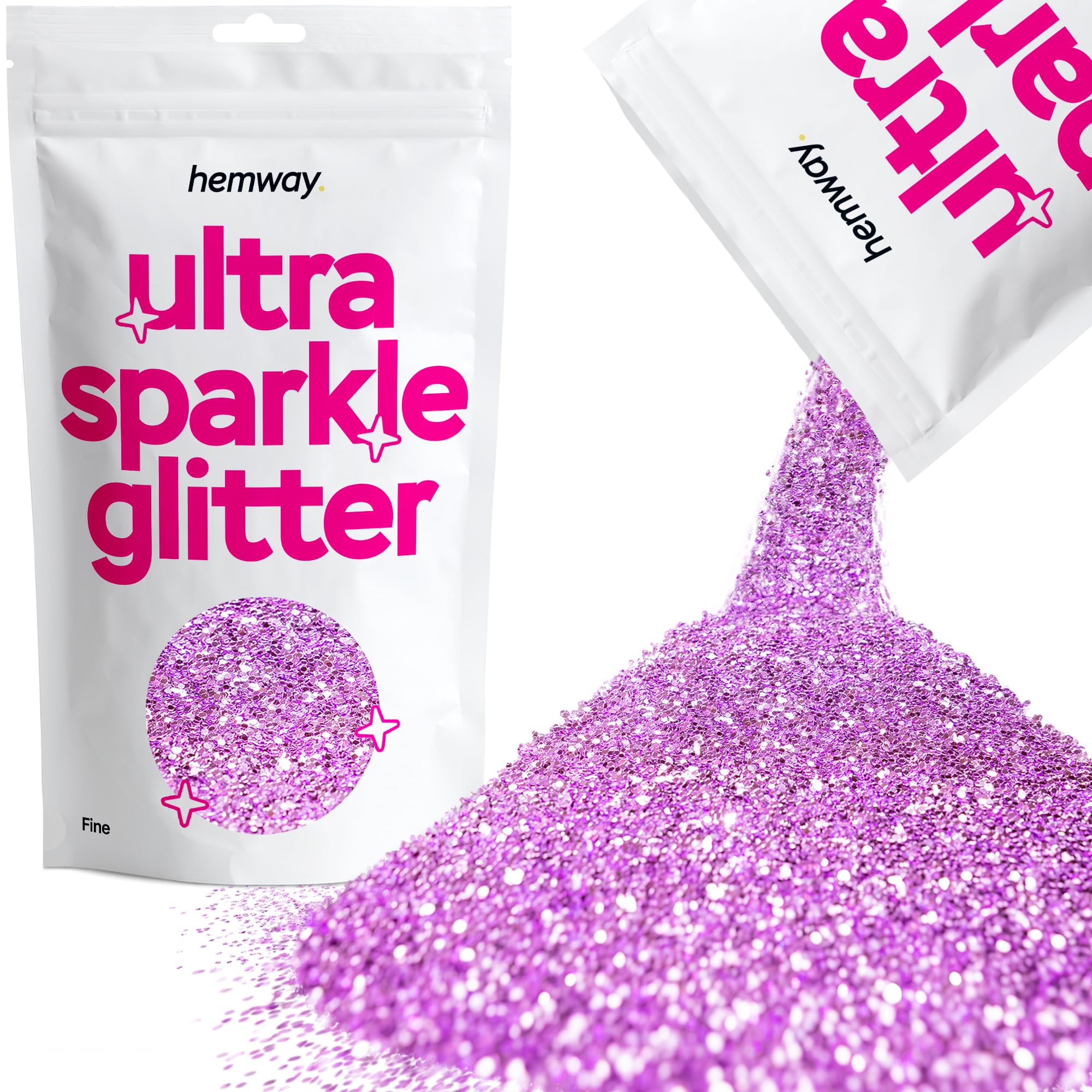 Hemway Ultra Sparkle Glitter Baby Pink Iridescent 100g Fine | Glitter for Arts & Craft, Makeup, Nail Art, Crafting, Card Making, Sparkle Decoration — view 50
