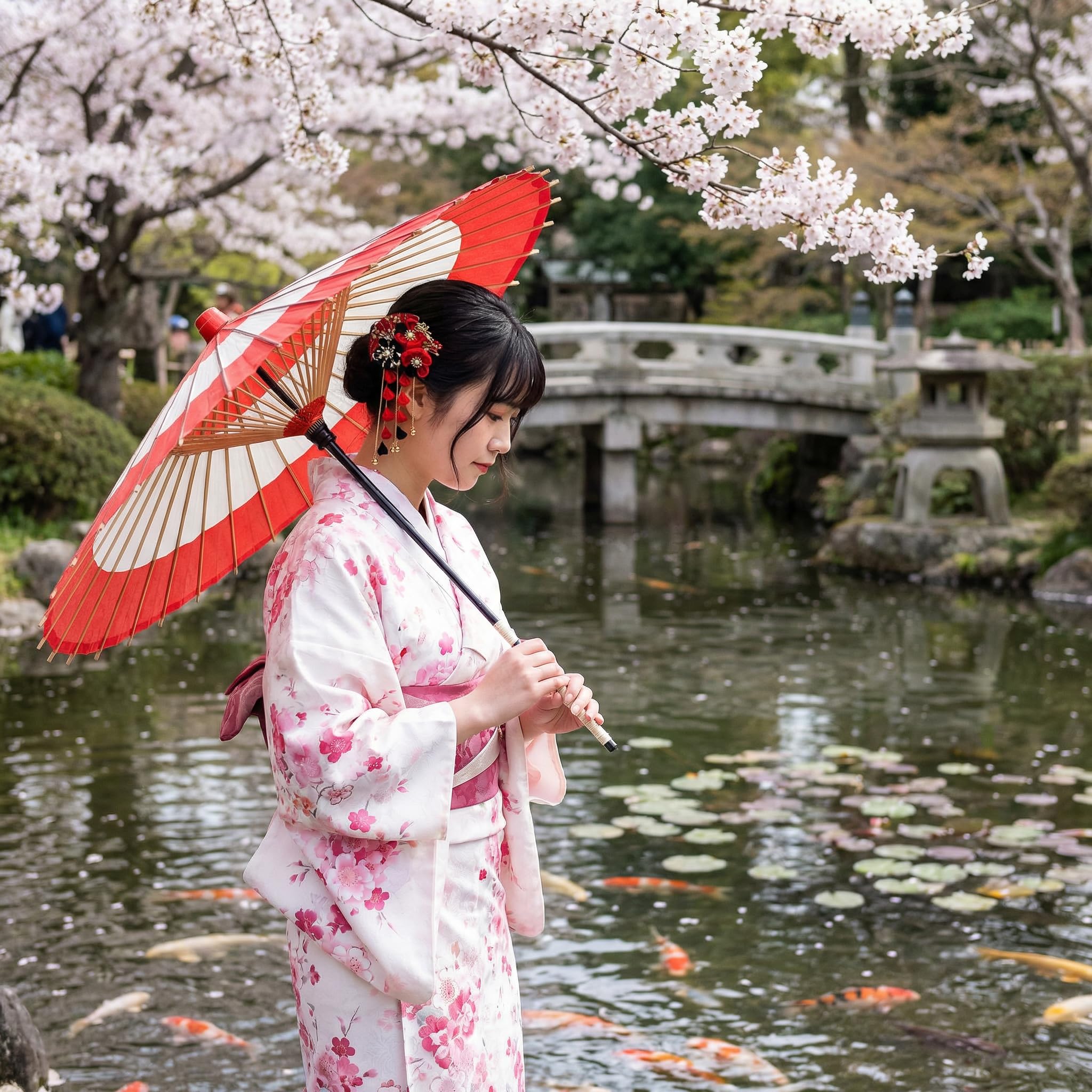 Amazon.com : CRB Fashion Womens Japanese Kimono Flower Kanzashi