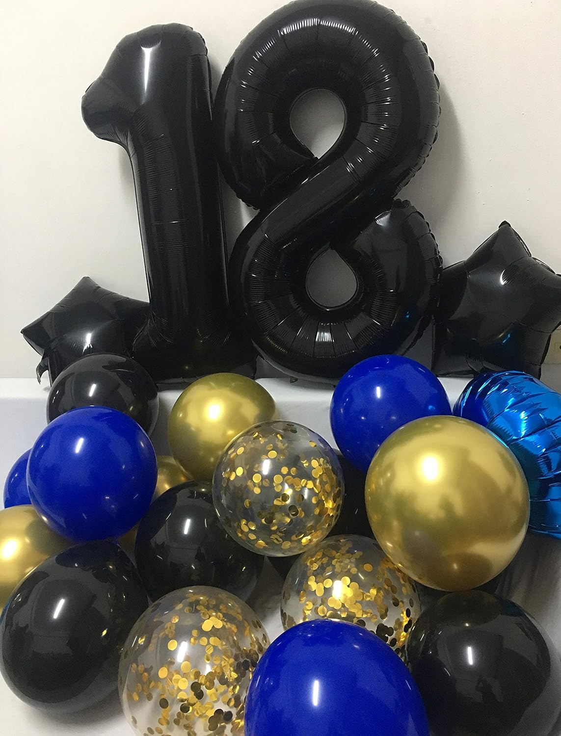 18th Birthday Decorations Boys - Royal blue Gold Happy 18 Birthday Balloons Party Supplies For men Him with Black Banner (18th blue) - Image 2