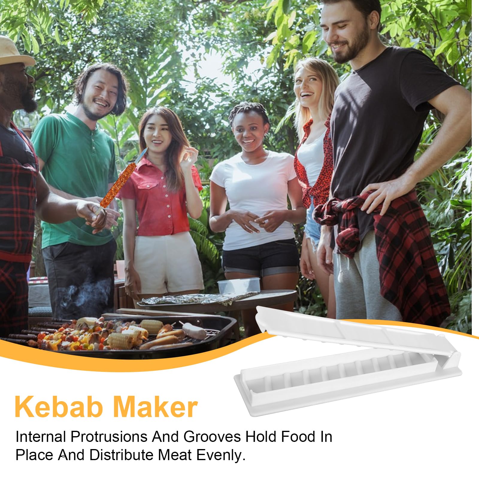 Stampo Per Kebab Manuale - 11 Pollici In Plastica ABS | Per Barbecue E Campeggio - Foto 8