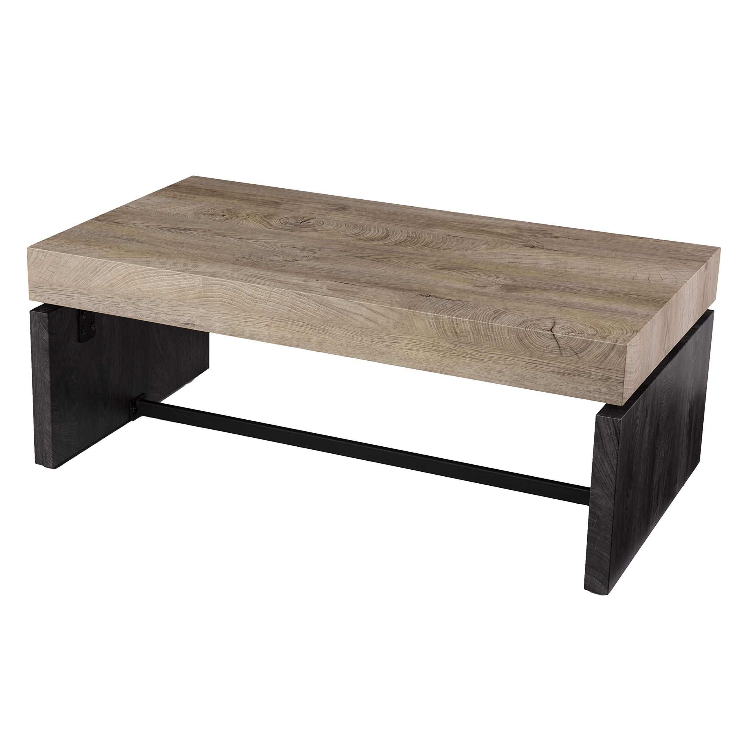 SEI FurnitureHapsford Modern 43" Cocktail Table, Natural and Black