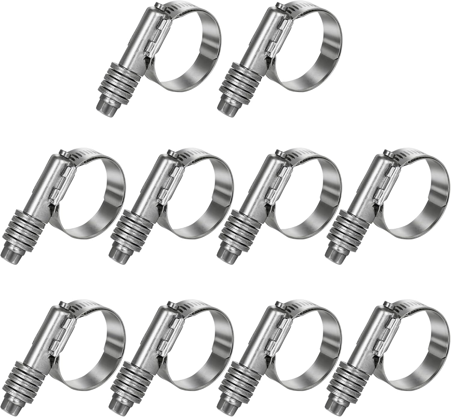 10pcs 25-110mm Heavy Duty Pipe Clip Car Fuel Worm Drive Hose Pipe Clamps for Plumbing Automotive(25-45mm)