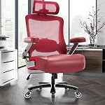 Big and Tall Office Chair 600lbs with 3D Flip Arms- Heavy Duty Executive Computer Chair with Lumbar Support&Headrest, Ergonomic Mesh High Back Desk Chair Plus Size Chair for Adults, Extra Wide Seat