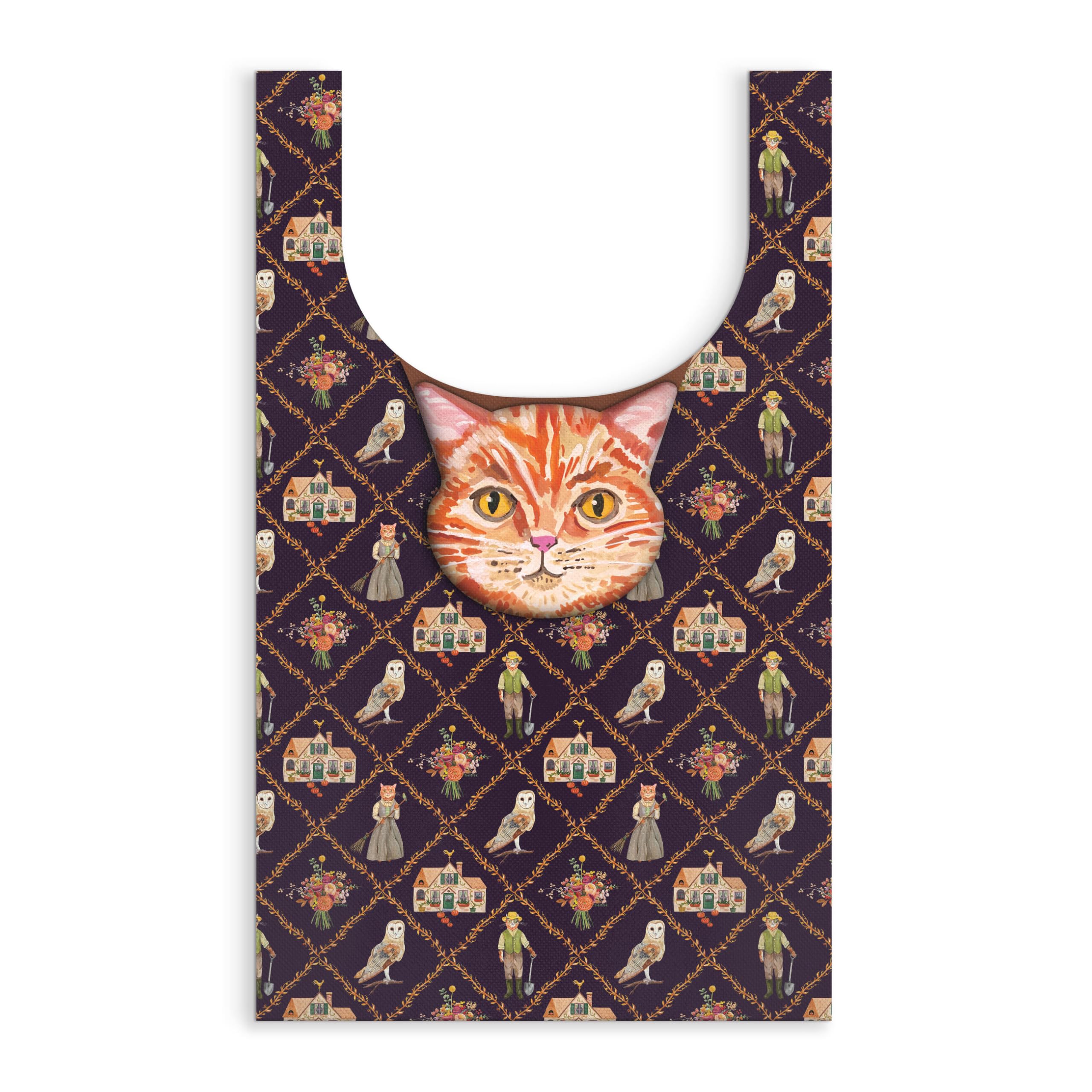 Cottage Cats Packable Nylon Tote by Galison (Tote bag)