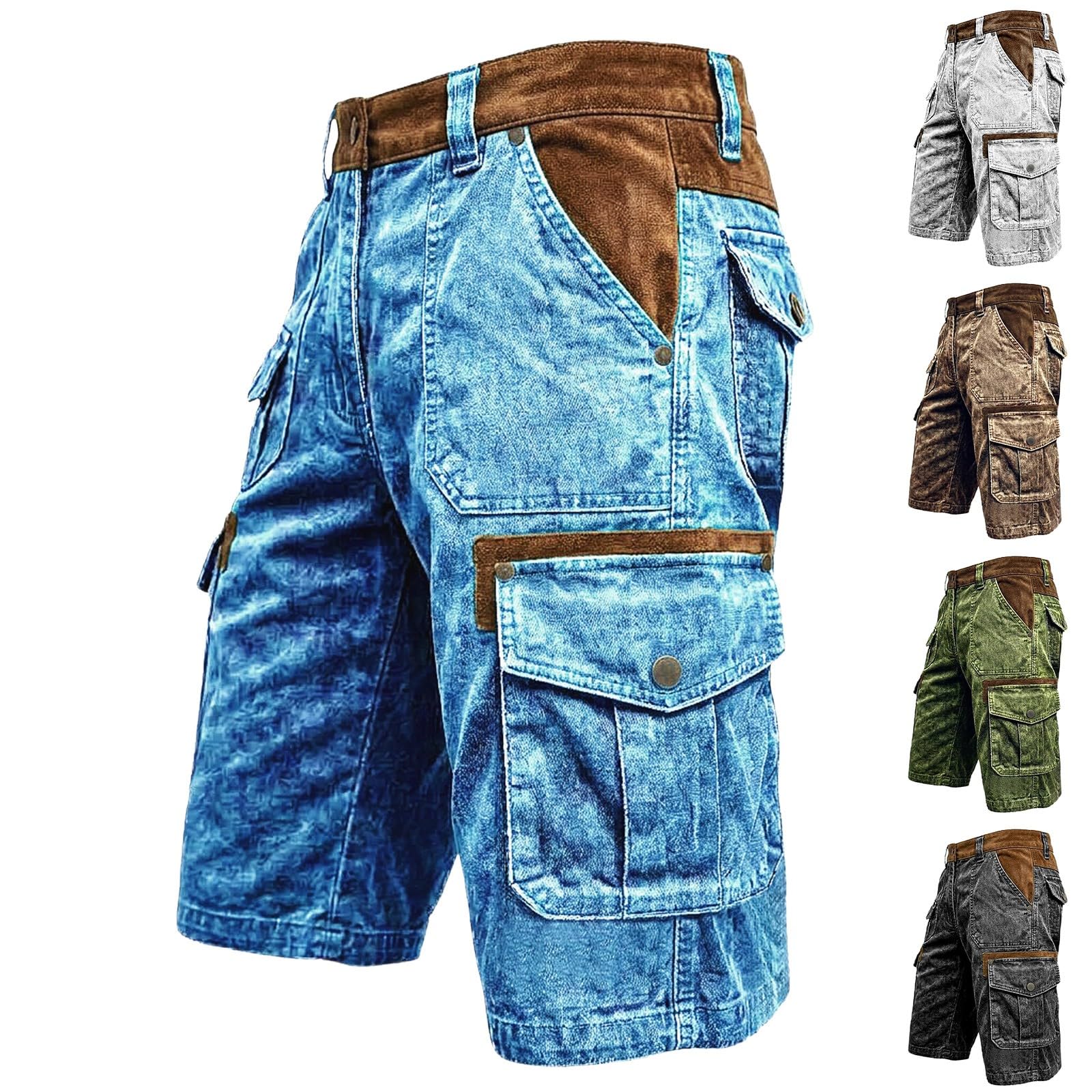 Cargo Shorts Herren Mit Vielen Taschen, Wandershorts Atmungsaktive, Chino