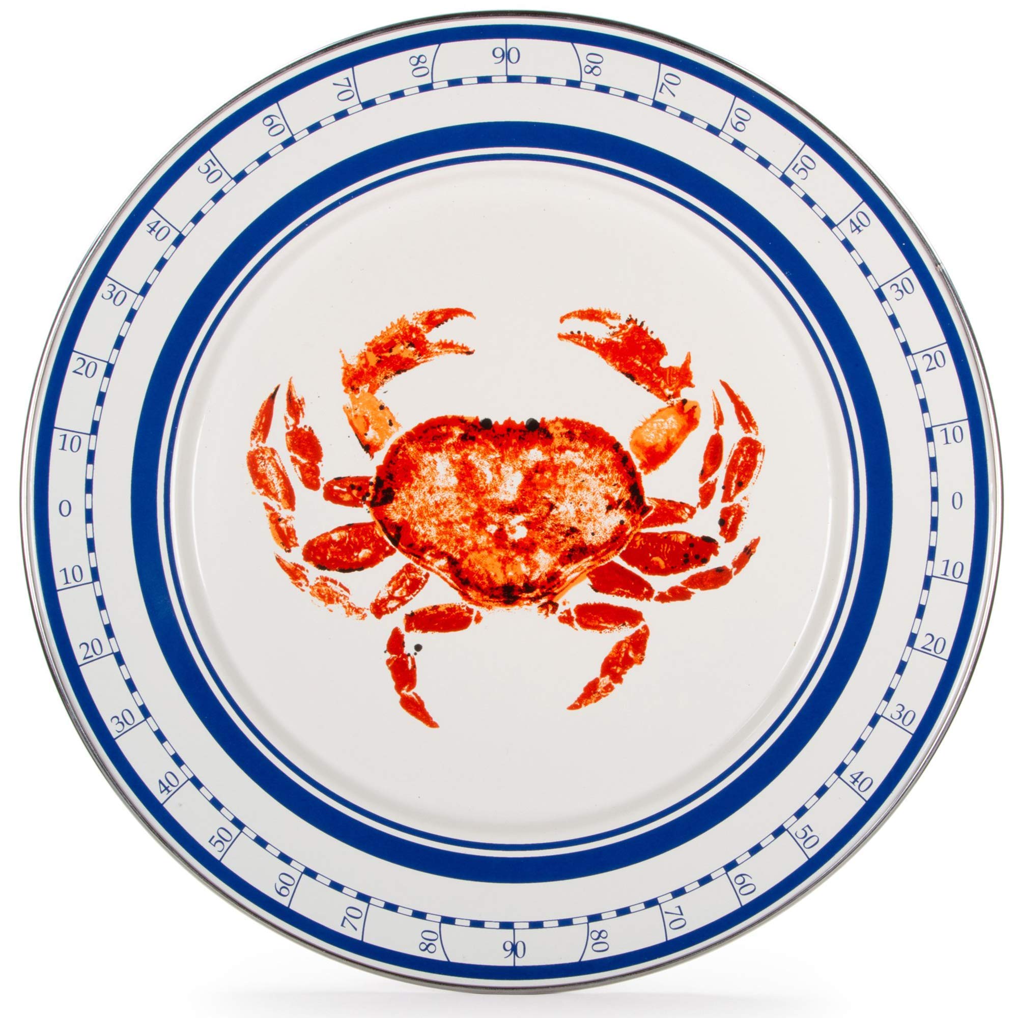 Golden Rabbit Enamelware - Crab House Pattern - Charger Plate