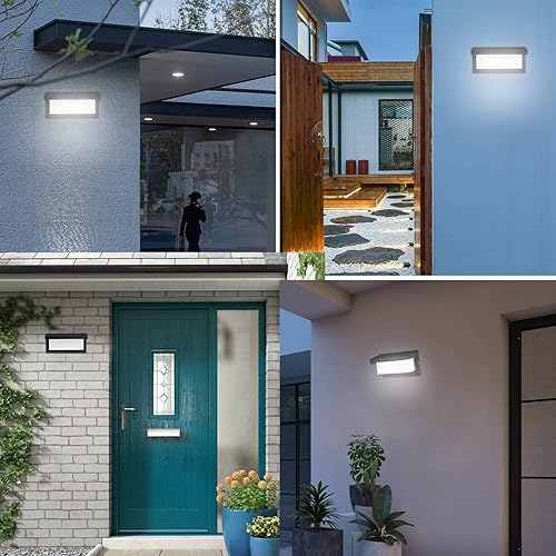 Miniatura 6 de Luz de porche al aire libre de 18 W  Paquete de 2 lámparas LED impermeables IP65 para porche de pared en 1800Lm 6000K blanco frío Lámparas de porche