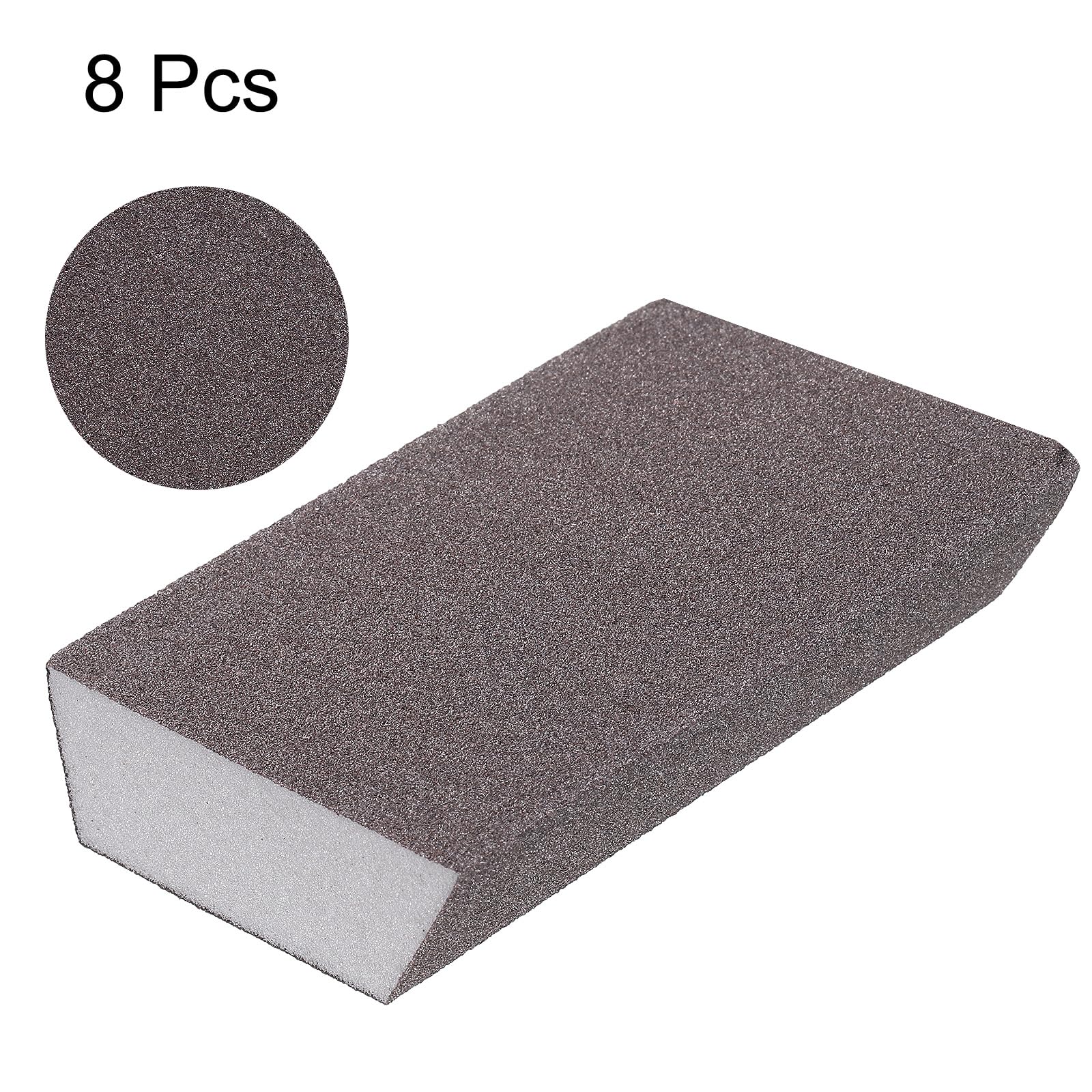 HARFINGTON 8 bloques de esponja de lijado de grano 400-500 con borde en ángulo de 4 x 2.8 x 1 pulgadas, bloque de lijado de espuma lavable y reutilizable para pulir cocina, metal, madera, yeso, hogar,