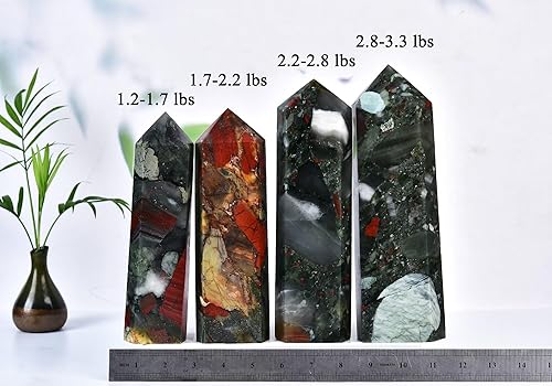 Miniatura 4 de CNYANFEI Varita de cristal de jaspe Picasso de 8 pulgadas, varita grande de torre de cristal natural para decoración de Reiki, puntos de cristal