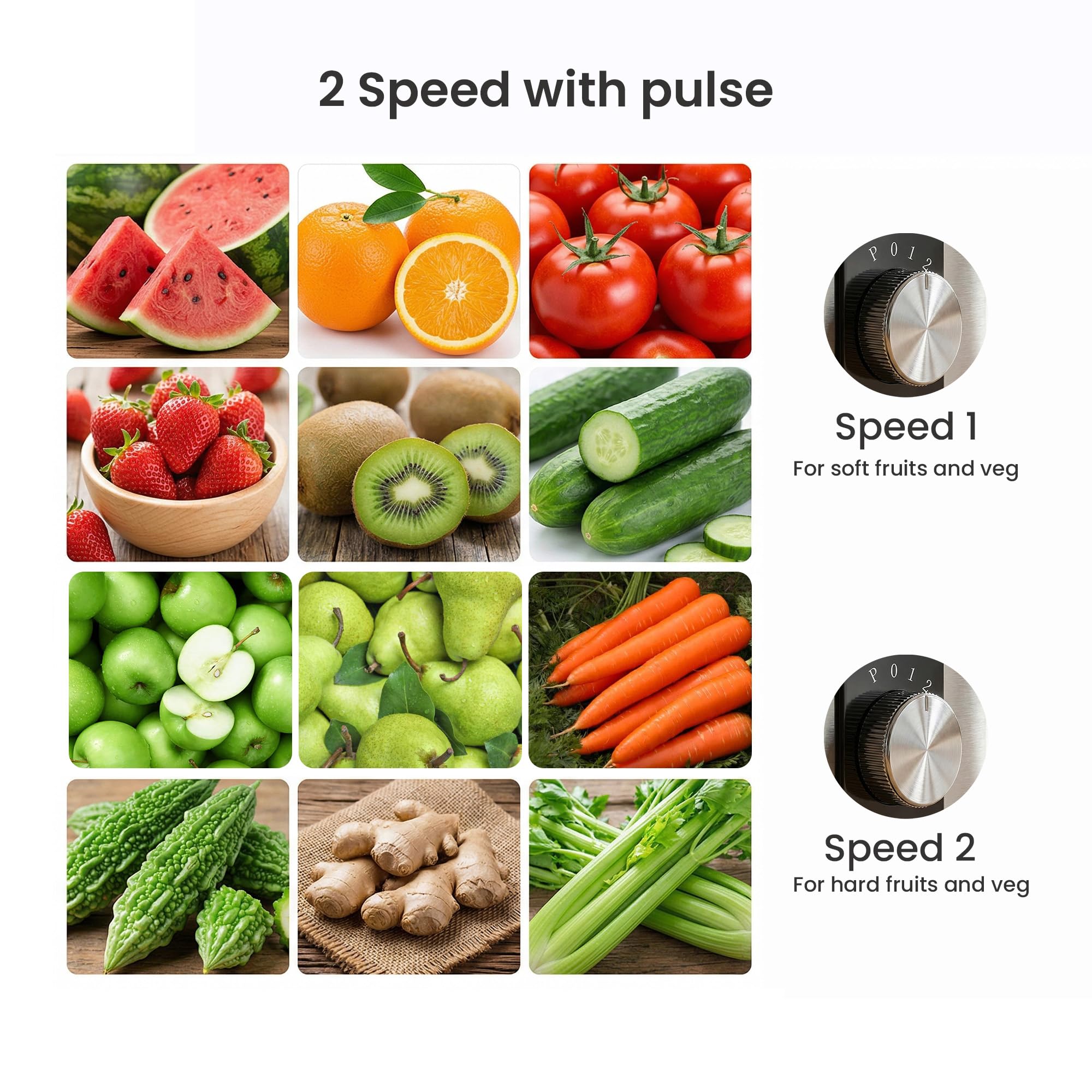AFRA Presse-agrumes centrifuge 400 W – Extracteur électrique de jus de fruits et légumes avec 2 vitesses et impulsion, goulotte d'alimentation de 65 mm, récipient à pulpe de 1 l, pichet à jus de 550