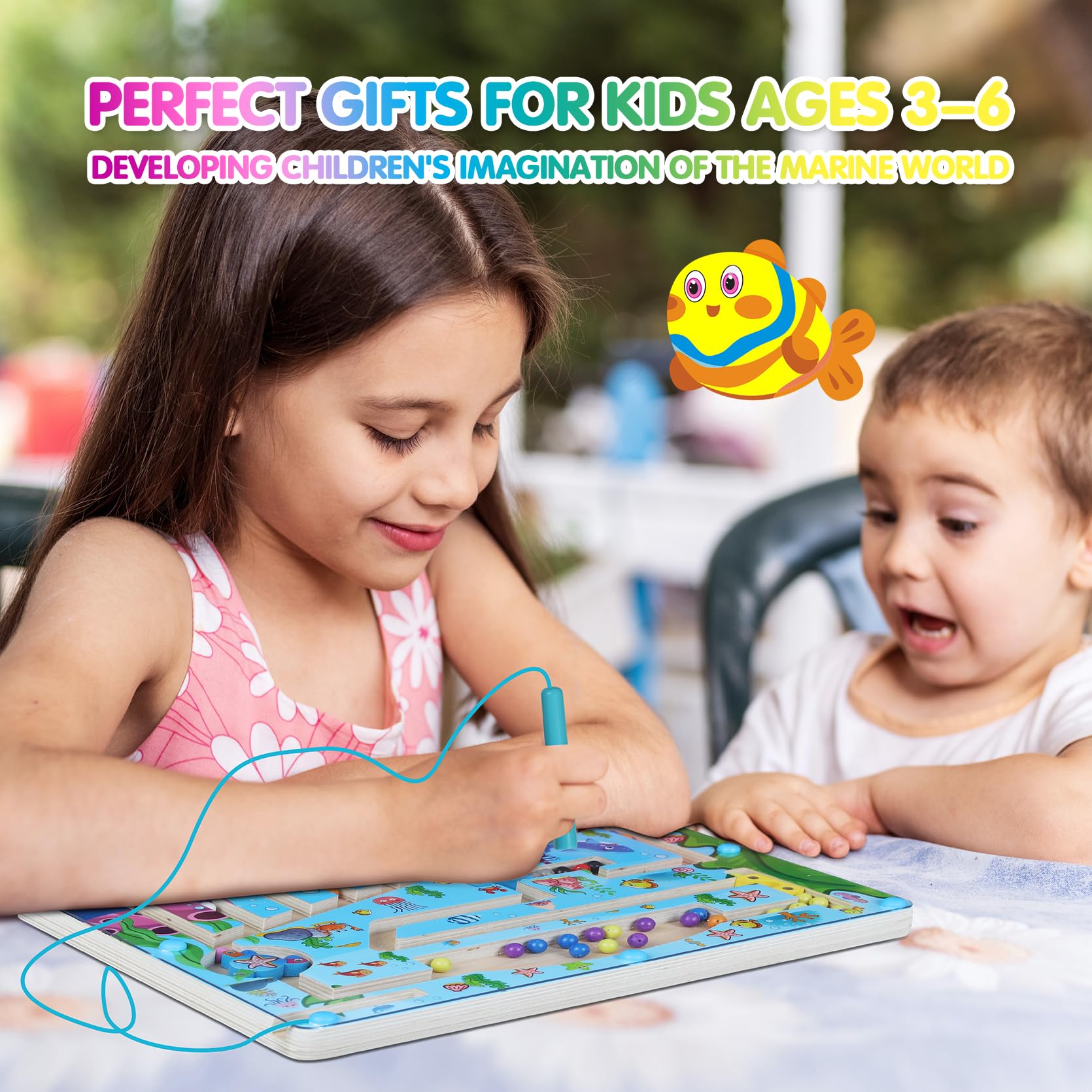 Montessori juguete para 3 4 5 6 años, Laberinto magnético para 3 5 años, Puzzle juego de habilidades motoras finas juguete 4 6 años, Pascua Navidad cumpleaños regalos para niños niños niñas 3-6 años