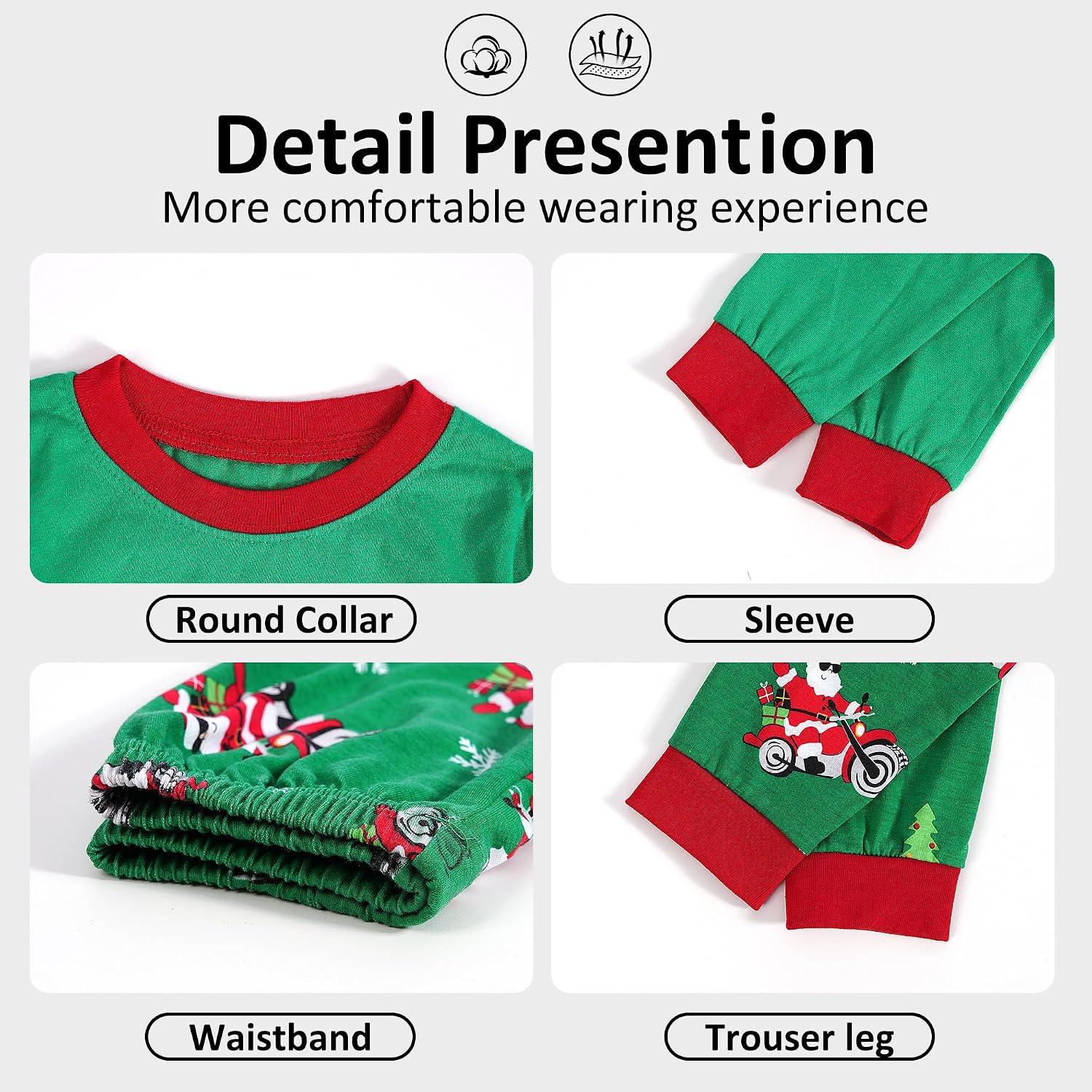 HYCLES Christmas Pajamas Set for Kids Boys Girls Holiday Sleepwear Santa Cotton Pajamas Sets for 2-12T Toddler Kids Pjs
