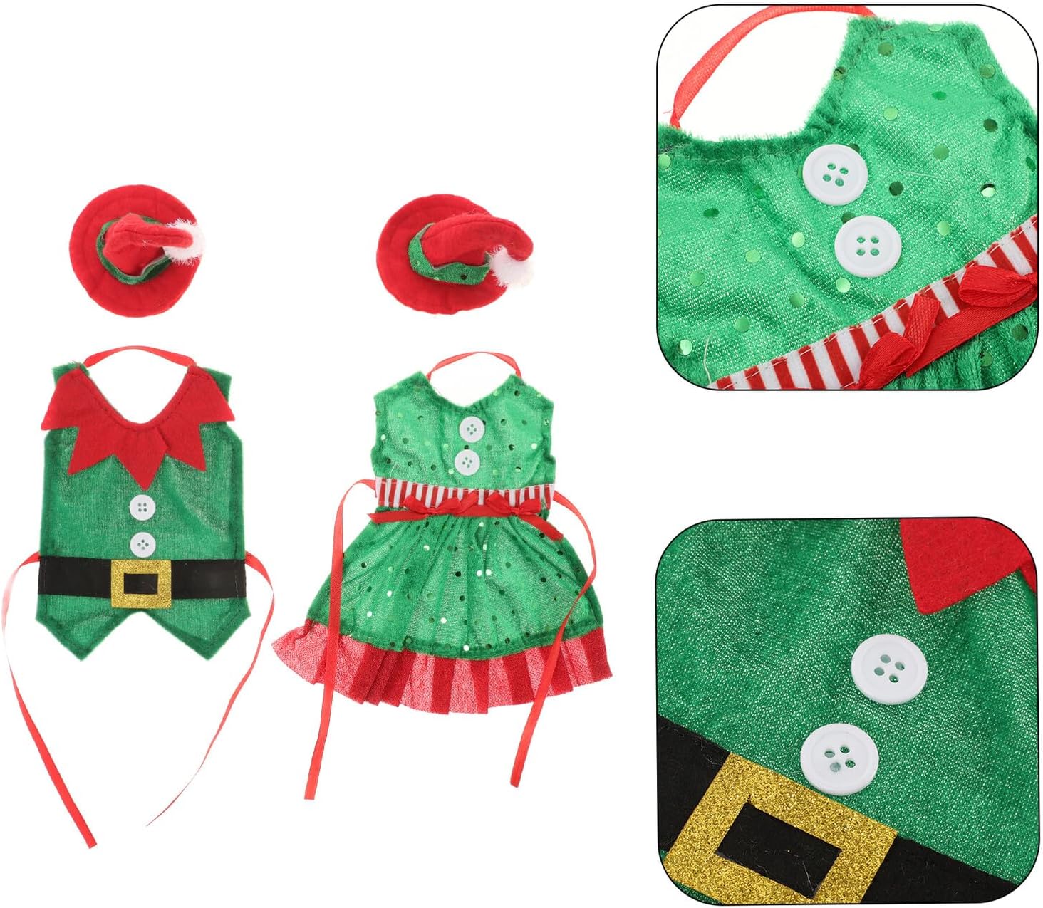 Christmas Elf Wine Bottle Cover 2pcs Lint Cloth Xmas Decor