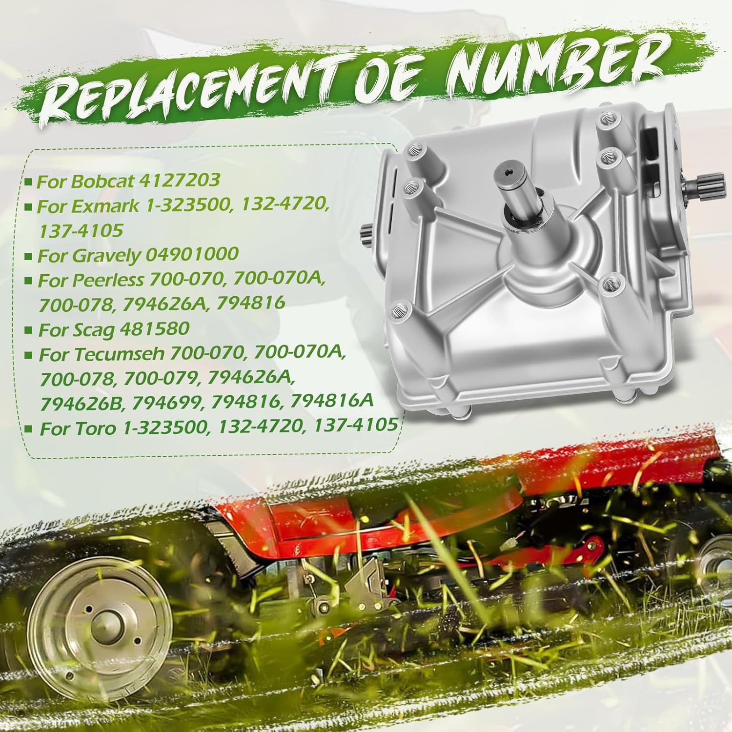 5 Speed Transmission , Fit for Bobcat 4127203, Fit for Bobcat 4127203, Fit for Peerless 700-070, Fit for for Exmark 132-4720, Fit Scag 481580, C0122001