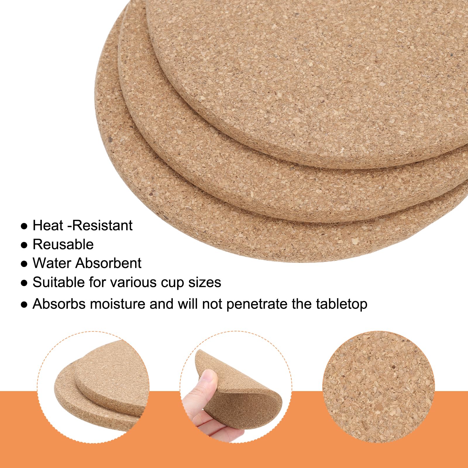 QUARKZMAN 100pcs Liège sous-Verres pour Boissons 4 Pouce Rond Marron