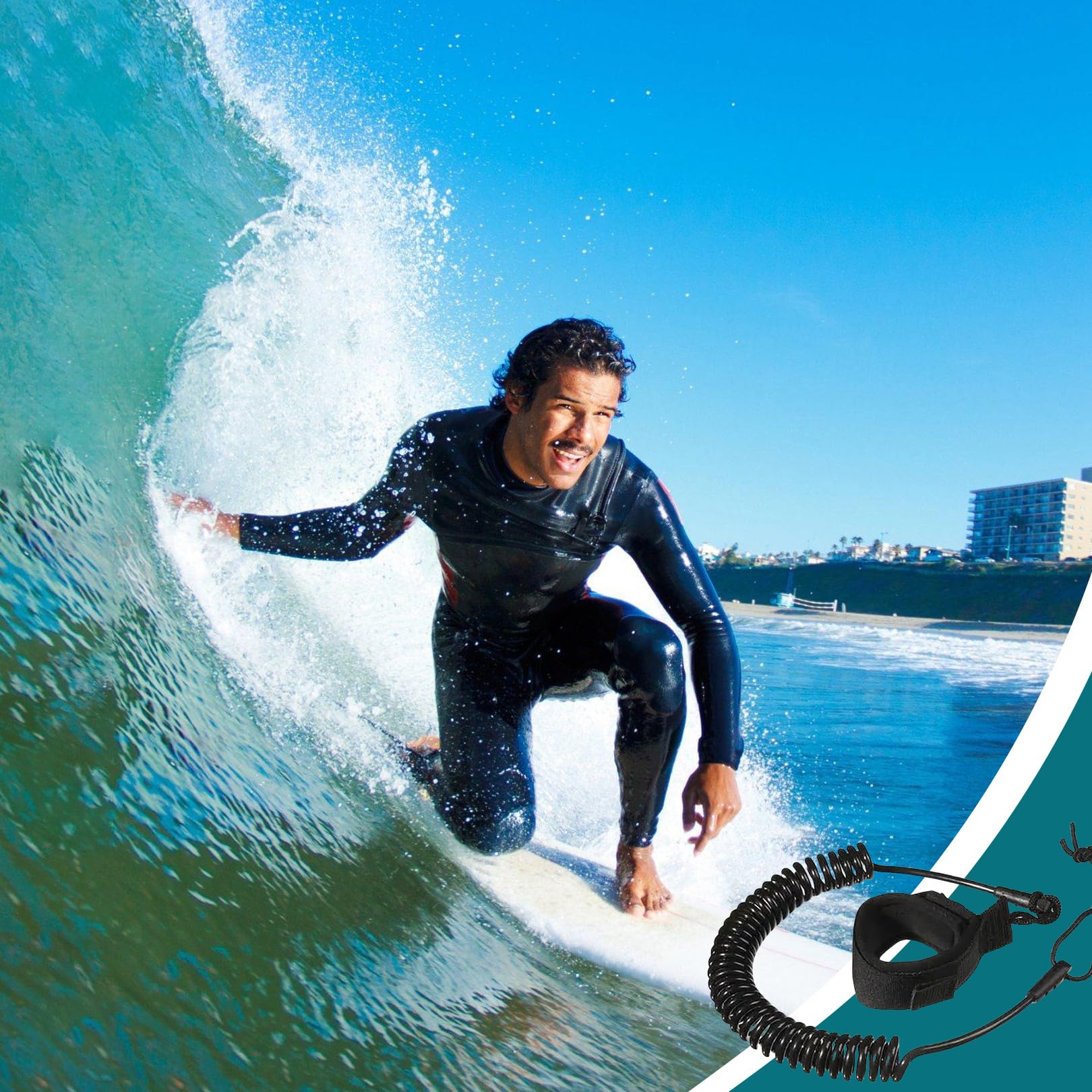 5mm Surf Leash Mit Neopren Fußschlaufe - Salzwasserbeständiges Surfzubehör Für SUP Und Wellenreiten