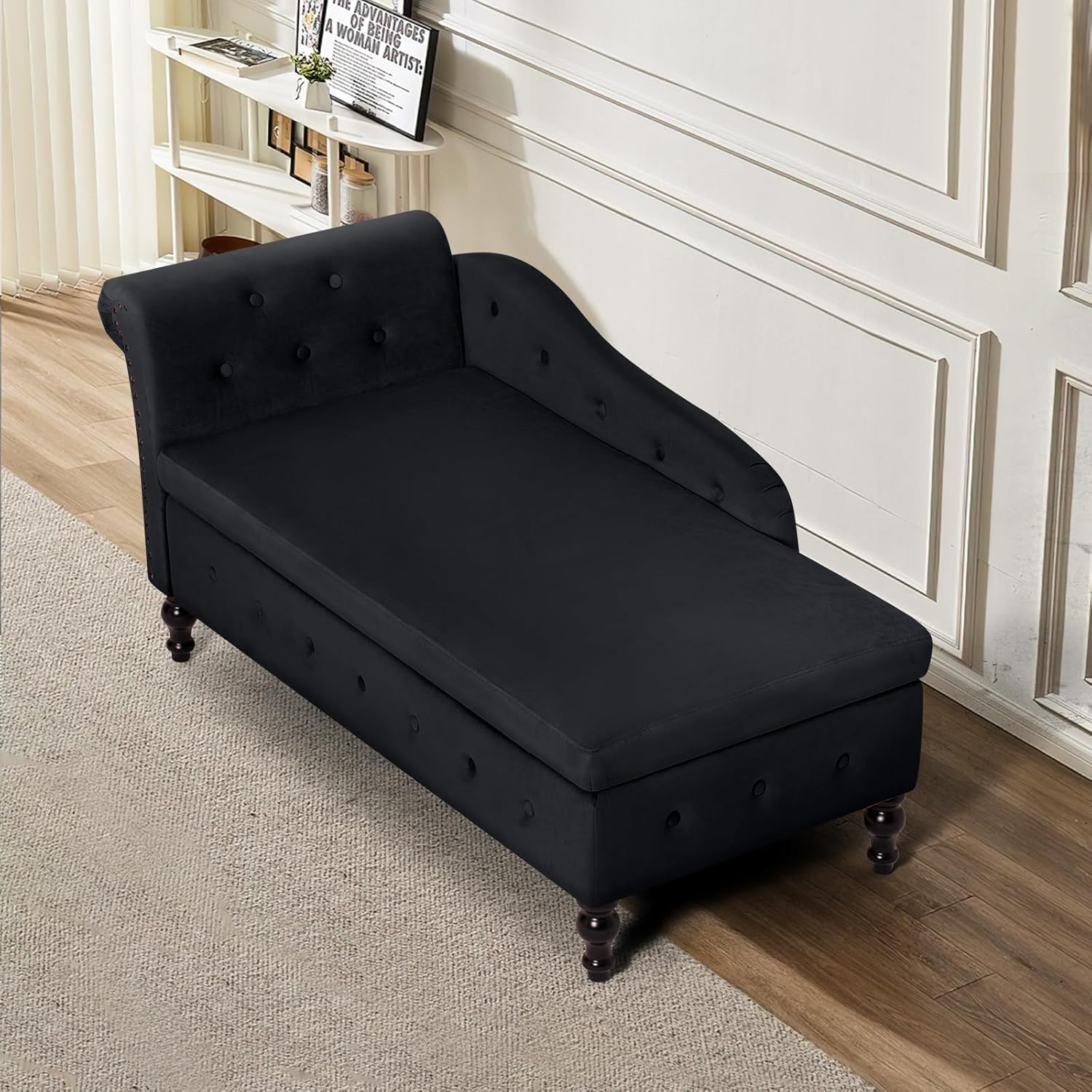 Black Chaise Lounge Chair