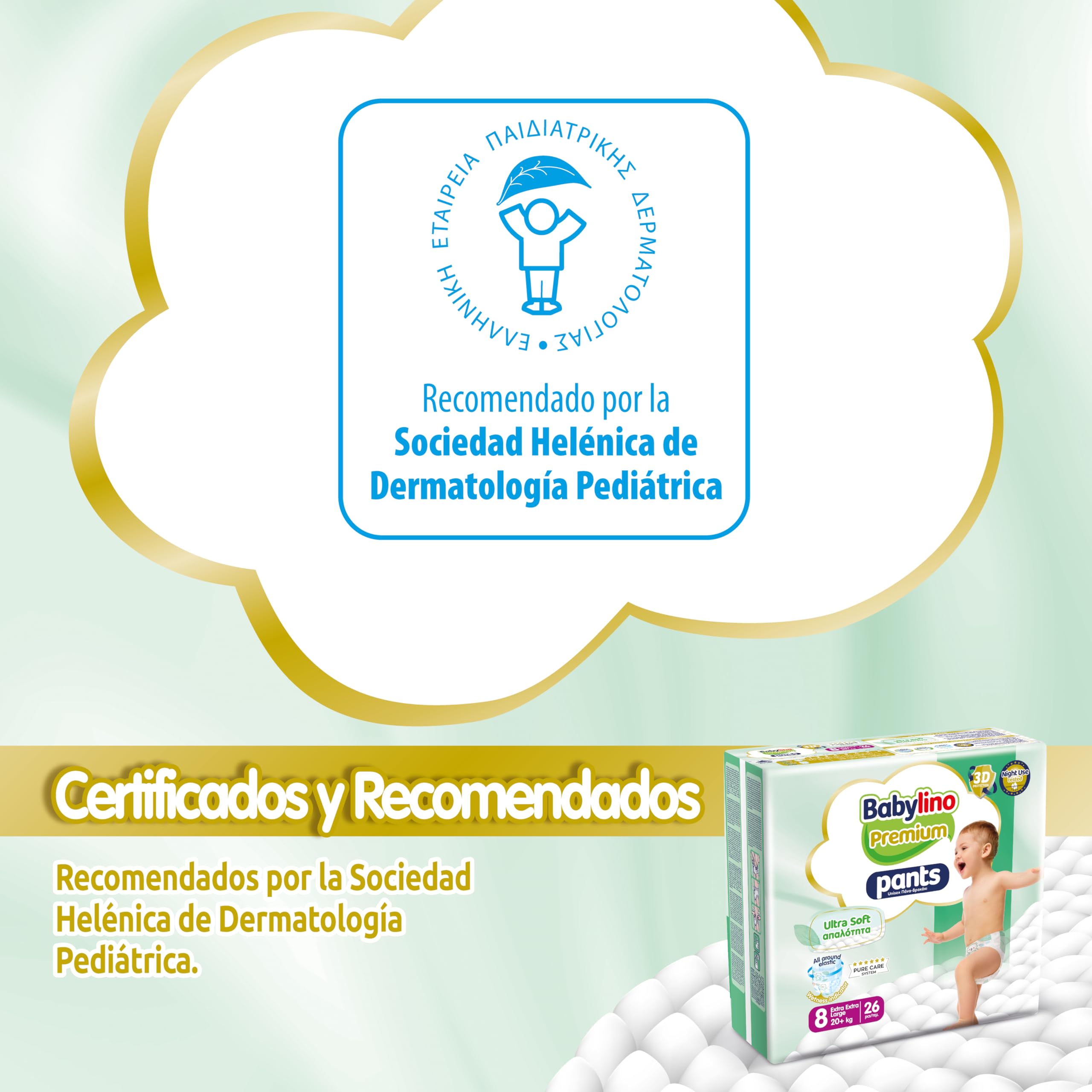 Babylino Premium Pants, Pañal Braguita Talla 8 con filtro Ultra Soft, XXL (20 + kg), 104 unidades