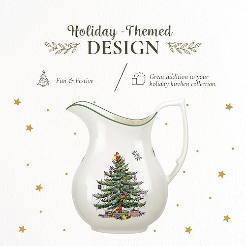 Miniatura 3 de Spode - Jarra para árbol de Navidad, jarra festiva para las fiestas, jarra con asa para cócteles, agua, jugo, limonada, jarra de 49 onzas hecha de