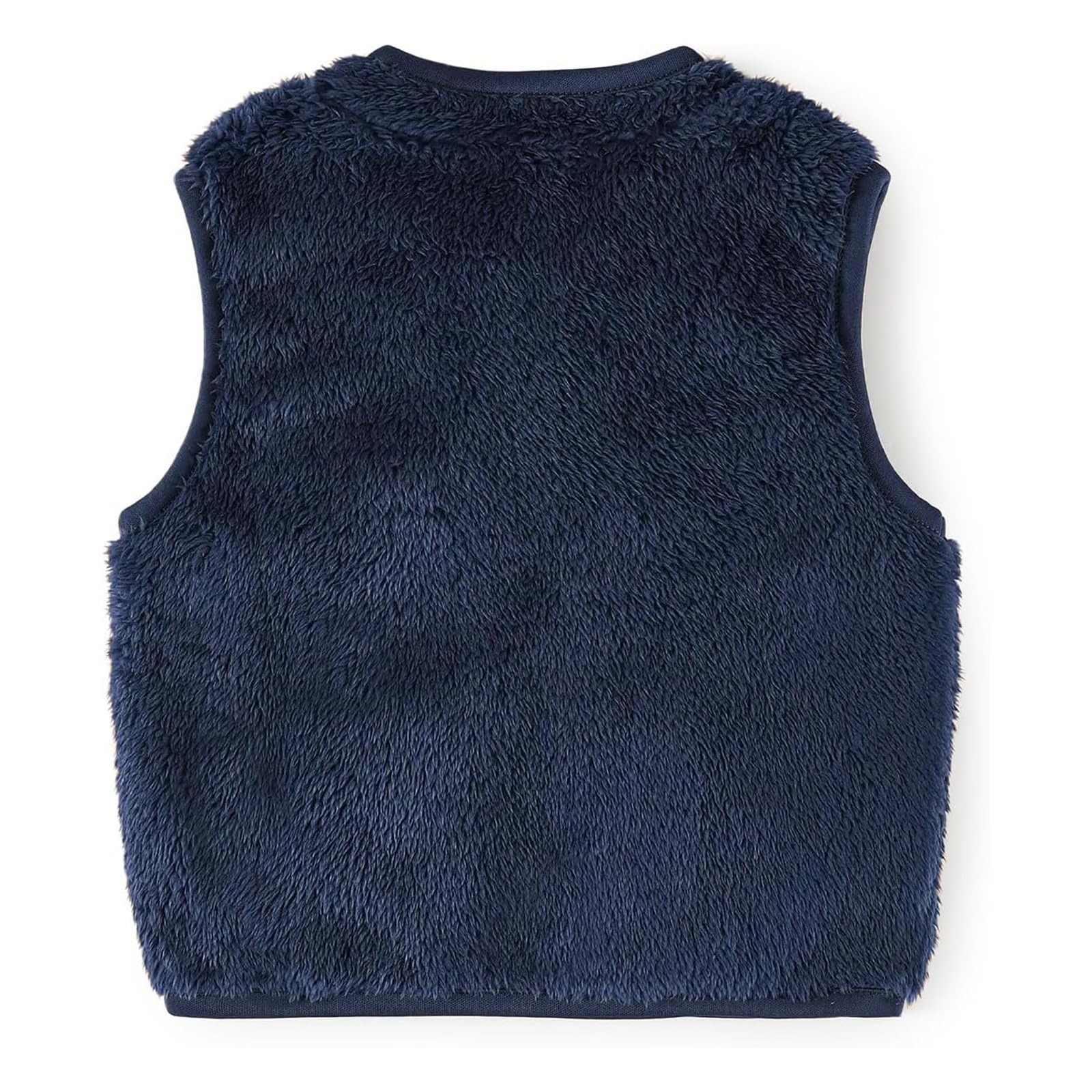 Giubbotto di peluche per bambine con stampa di orso carino gilet in pile senza maniche, morbido gilet caldo con scollo a V casual autunno 0-3 anni