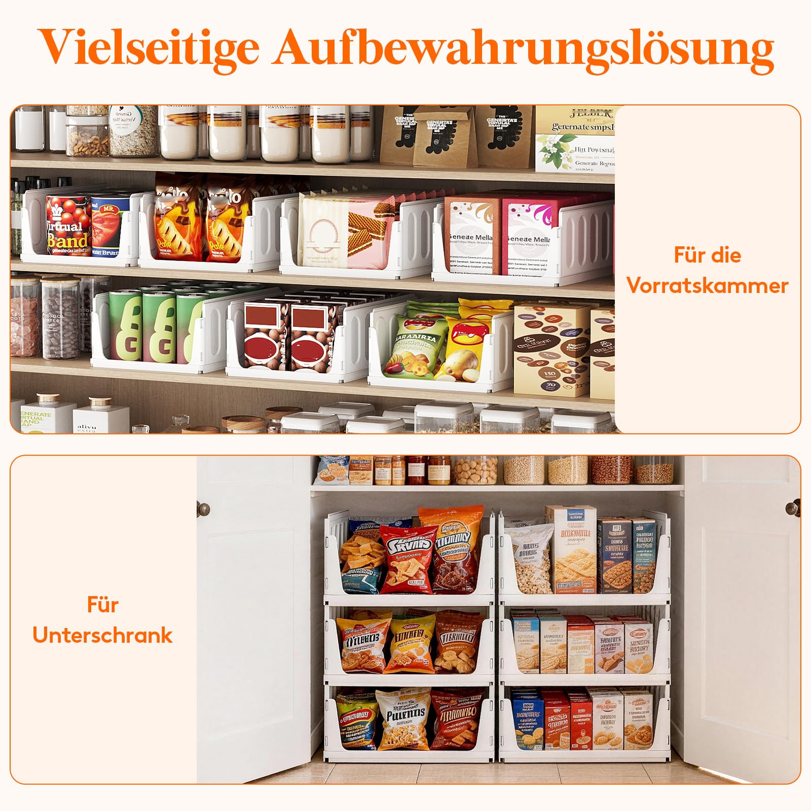 Lifewit 6 Pack Stapelbar Kleiderschrank Wardrobe Organizer für Kleidung, Kunststoff Ausziehbar Ordnungssystem Schrank für T-shirt, Innen Aufbewahrungsbox für Küche, Wohnmobil, Camping, 35.5 cm Dept