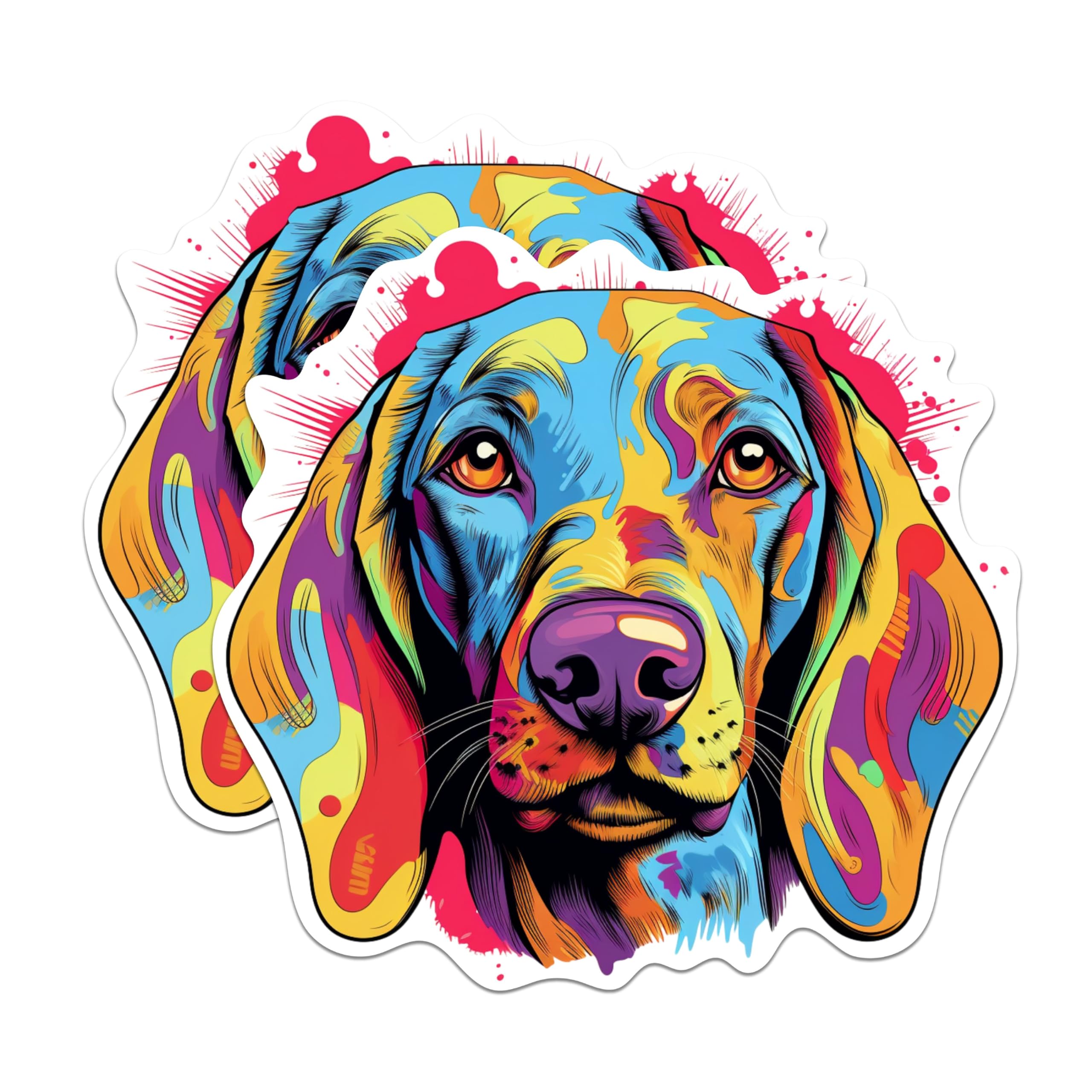(2 Pack) Weimaraner Dog Breed Stickers- 5 Inches On Longest Side - Choose from Over 100 Dog Breeds - for Cars, Trucks, Skateboards, Laptops - Made in USA - BMCS1975