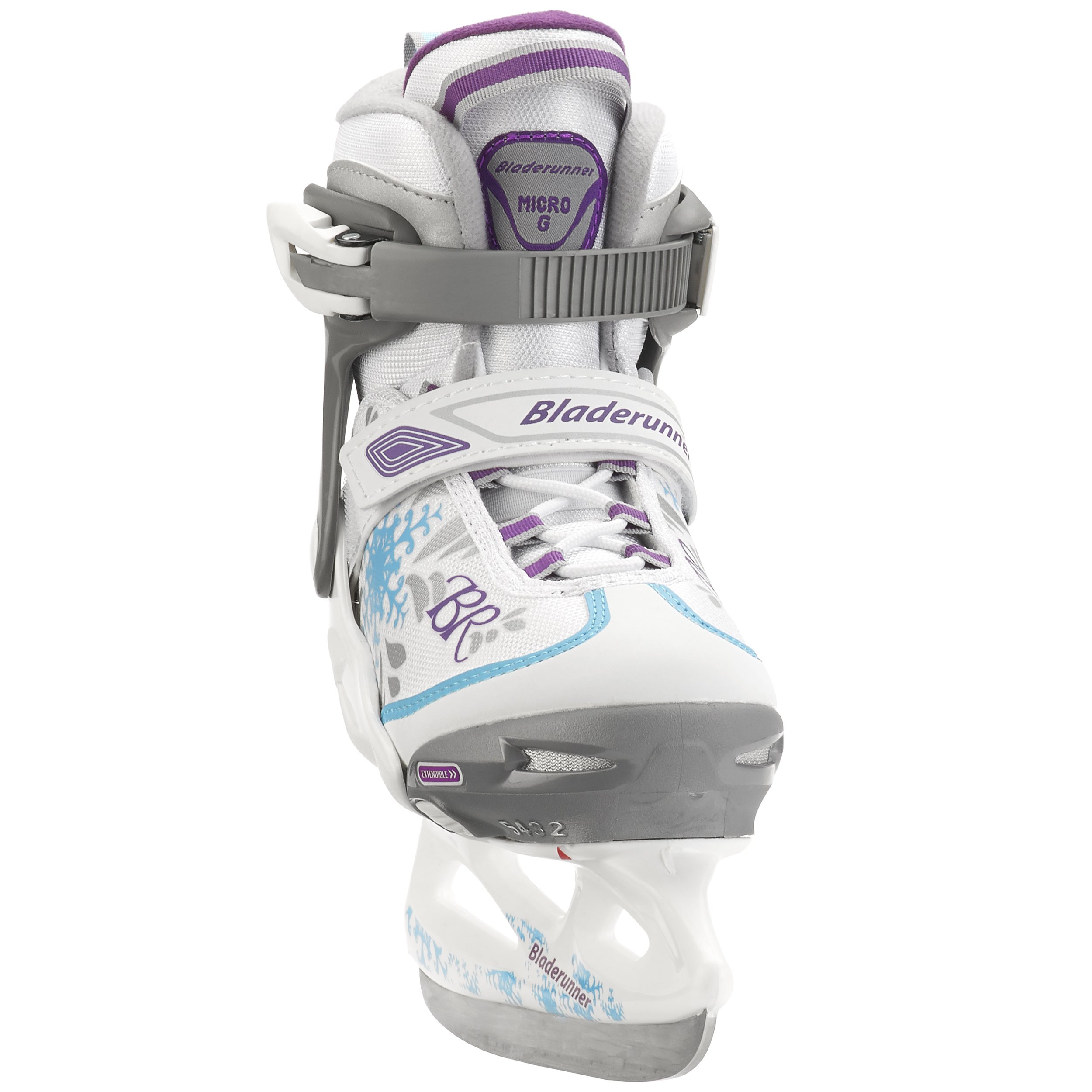 Rollerblade Bladerunner Kids Ice Skates, White/Blue, Size 2-5