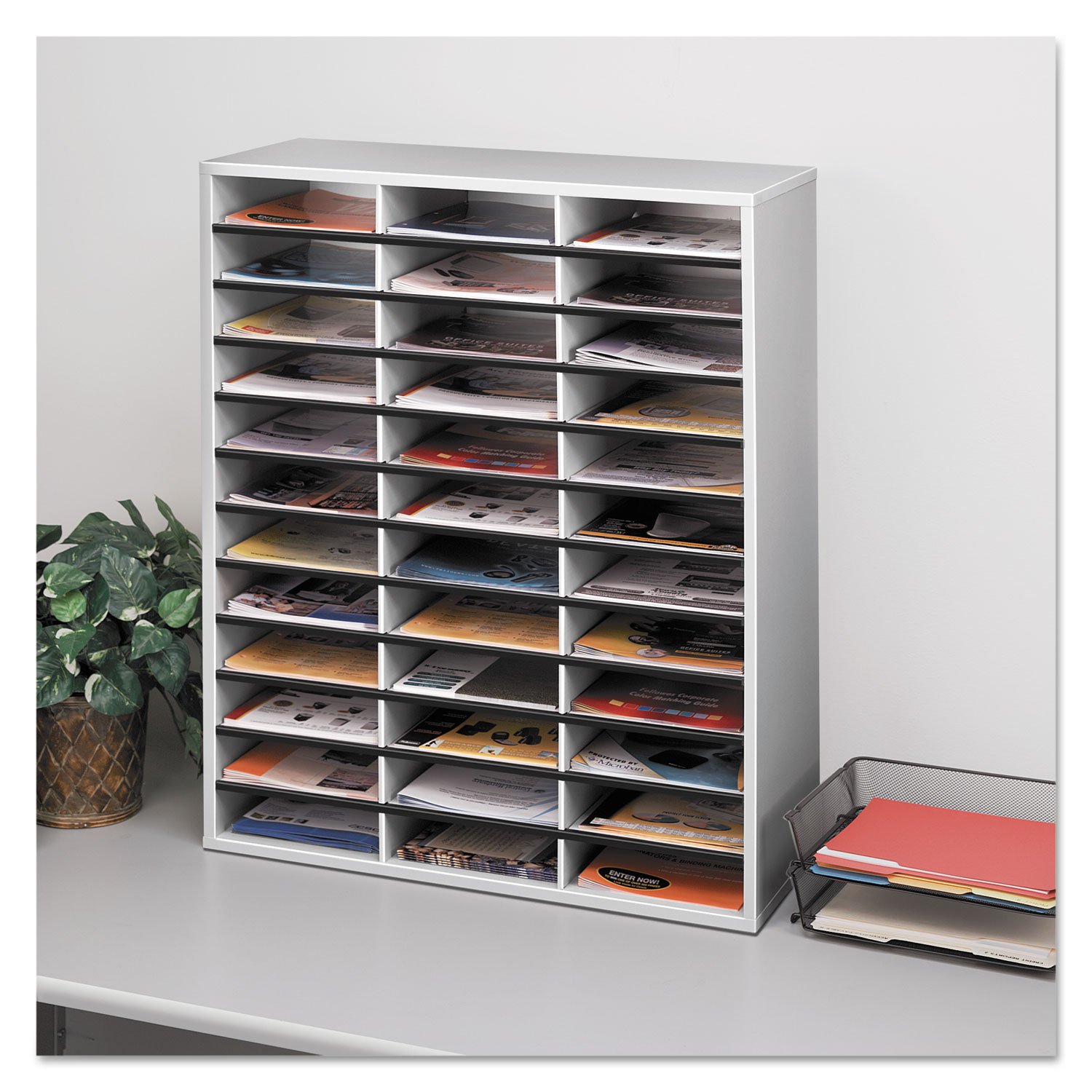 Fellowes Ablagefach für Dokumente melaminbeschichteter Rahmen 36 Fächer 737 x 302 x 881 mm