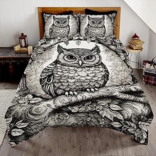 Custom Owl Themed Bedding Quilt - Owl Comforter Queen - Owl Comforter Set, Full Size Comforter Owl Design, Owl Bed Set for Boys Girls Teens Gift, Owl Quilts Breathable Twin Full for Owl Lovers