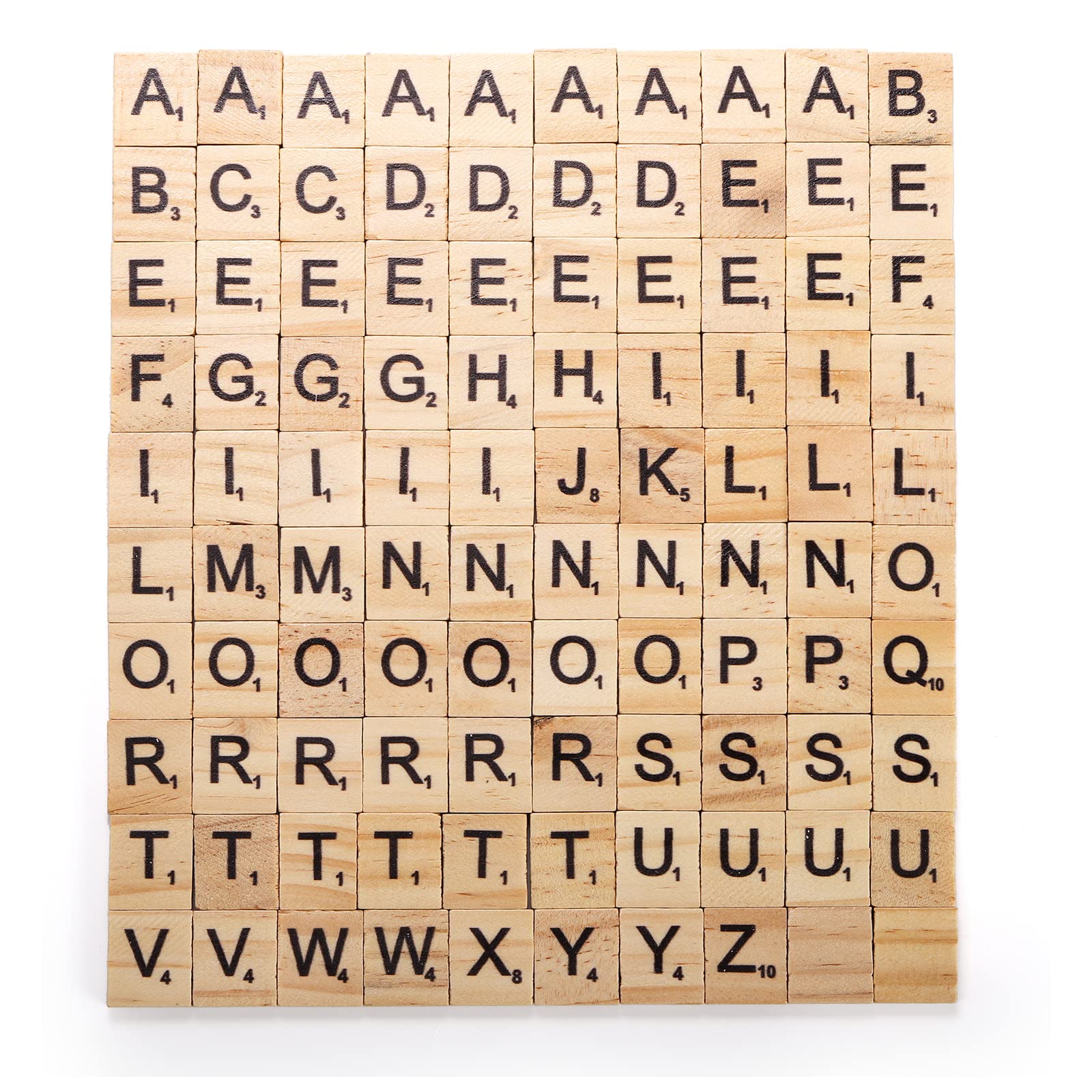 100 Piastrelle Con Lettere In Legno – Scrabble Fai Da Te, Numeri E Lettere Maiuscole Per Artigianato E Giochi Educativi
