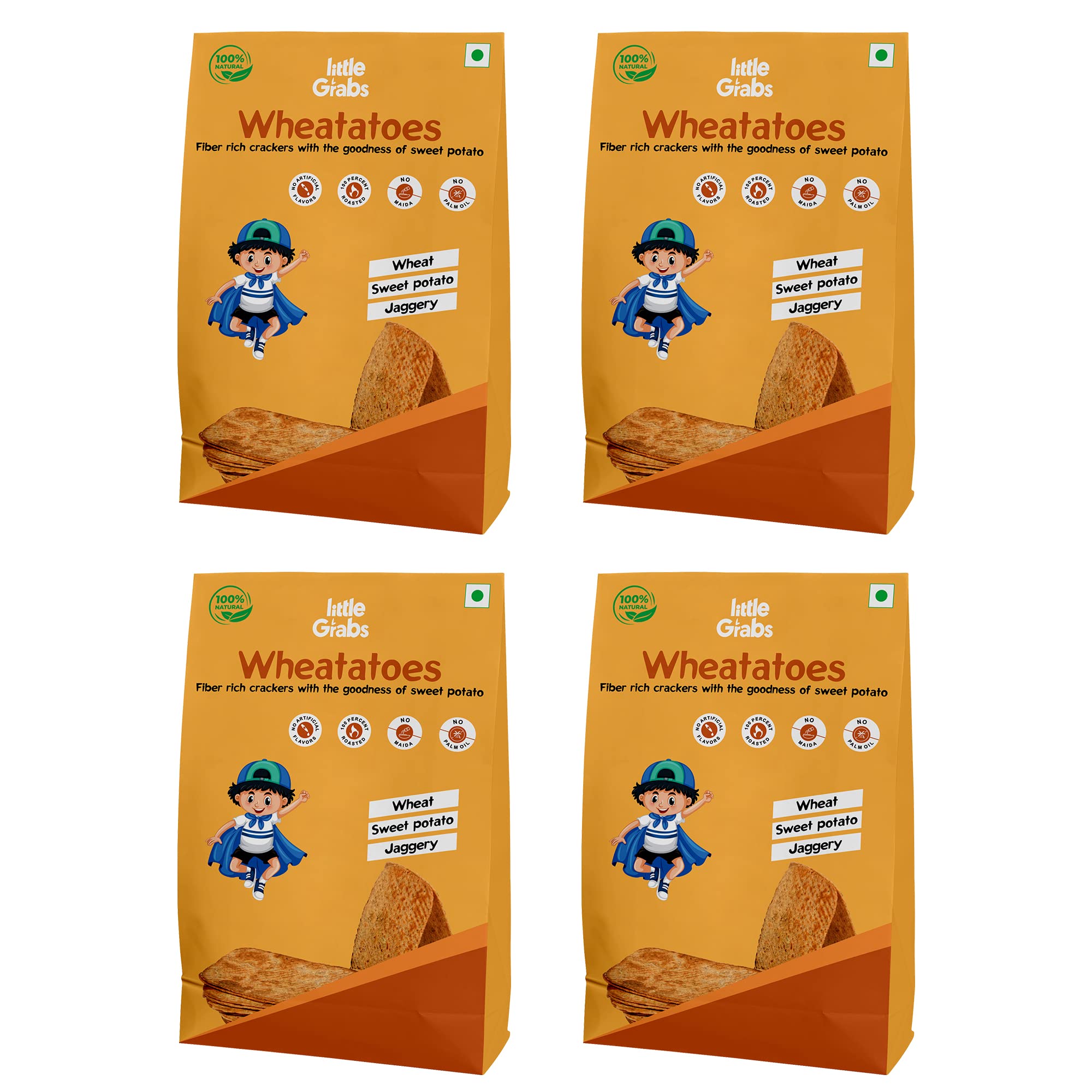 Little Grabs - Sweet Potato Millet Khakhra Snack - 100gm Each (Pack Of 4) With 10g Protein | No Palm Oil & Maida Hand Roasted | 100% Natural Healthy Crispy Khakhra Organic Cold-Pressed Sunflower Oil (B09NNW126X) Amazon Price History, Amazon Price Tracker