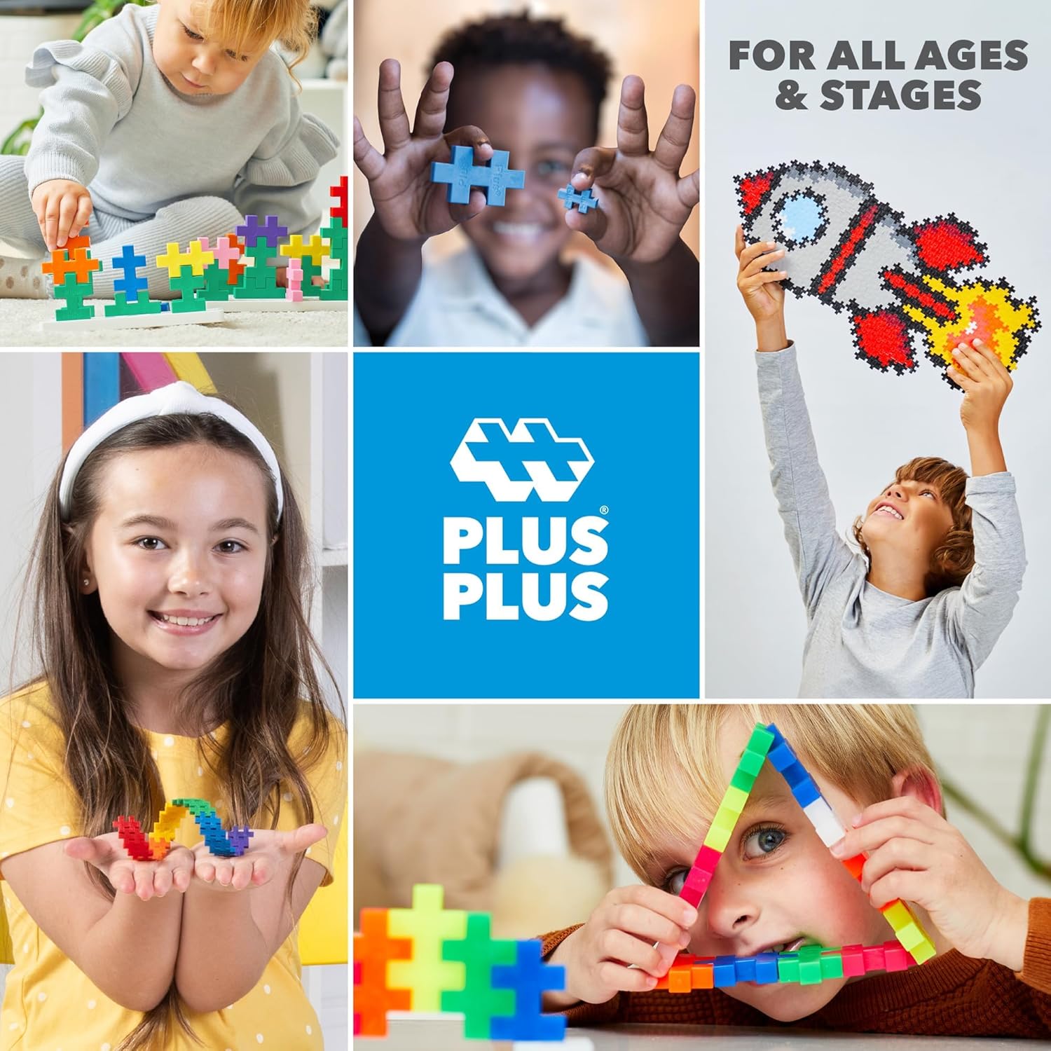 PLUS PLUS Travel Case - 100 Piece Rainbow Mix, Mini Interlocking Building Blocks Set, Stem Toys - Airplane Travel Essentials for Kids/Classroom Must Haves Gifts for Boys & Girls