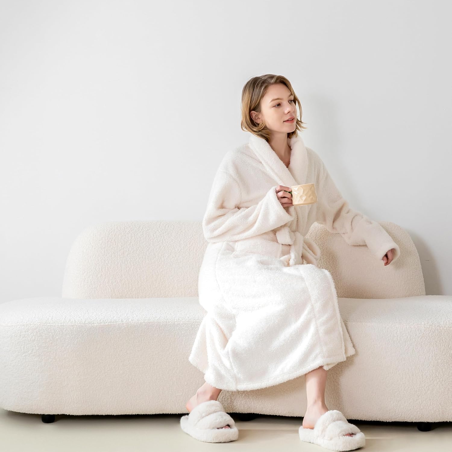 Robes for Women – Premium Plush Fleece Long Bathrobe for Women with Shawl Collar, S... - Image 5