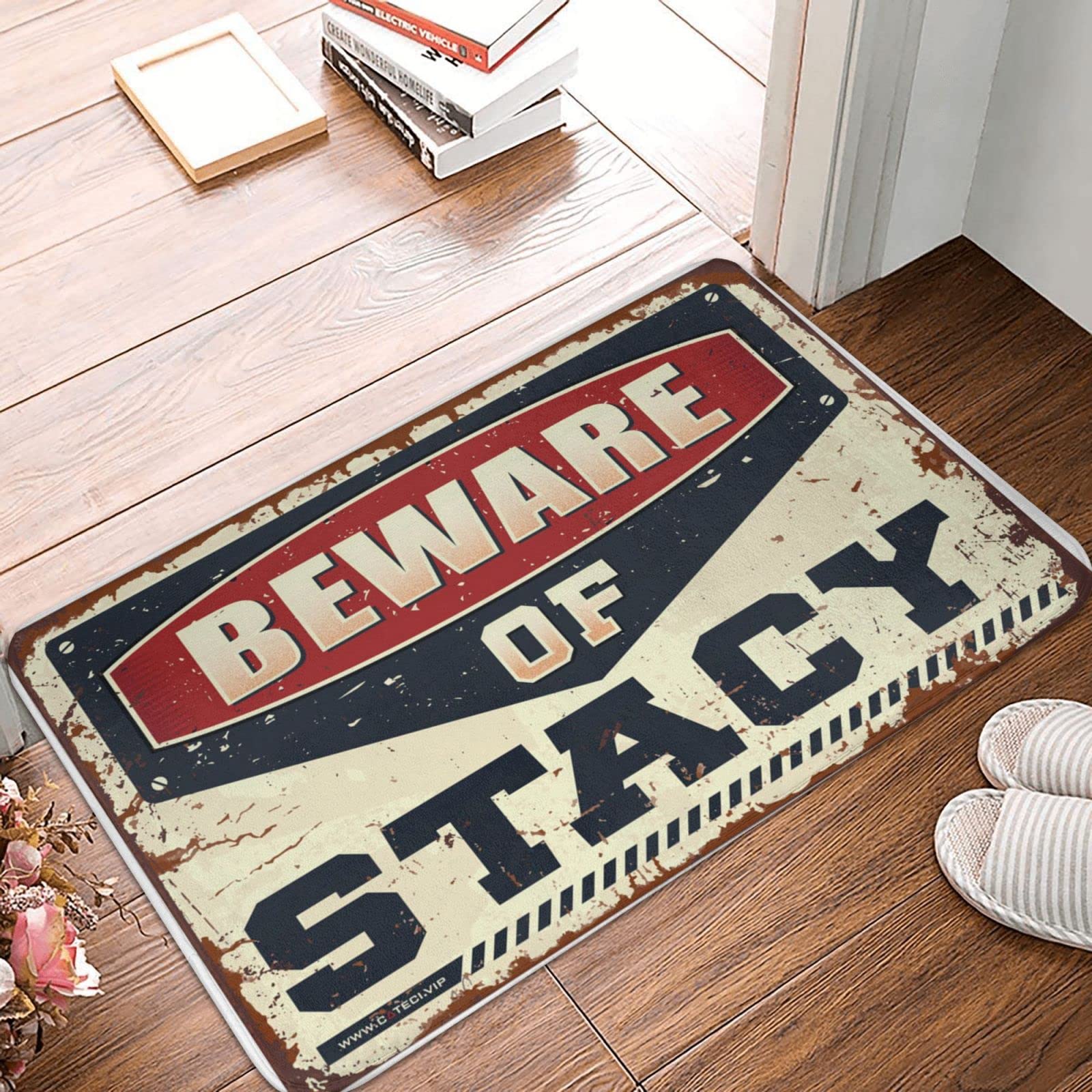 Tapis de cuisine automne Beware of Stacy pour porte d'entrée