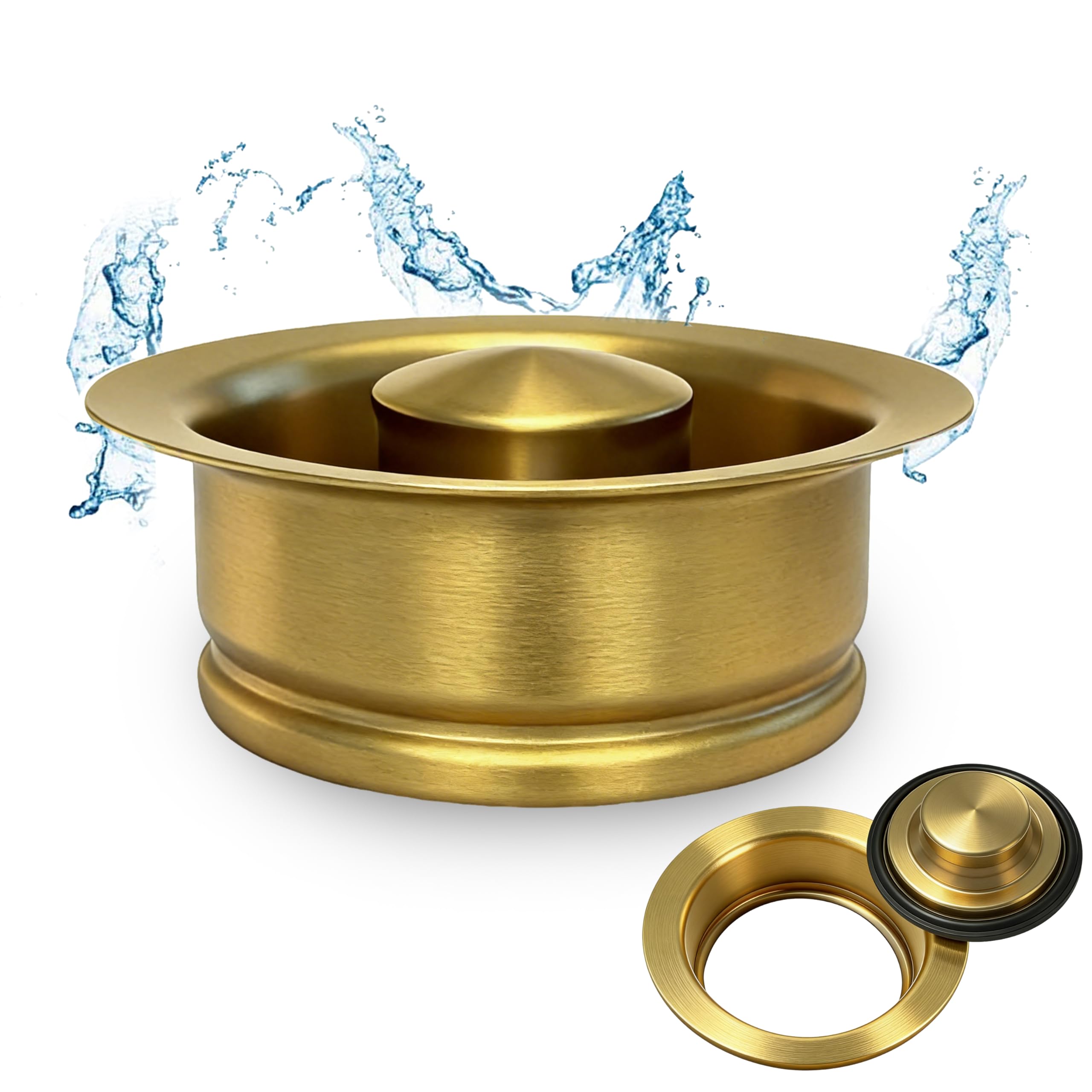 Brida y tapón de eliminación de basura para fregadero de cocina, brida universal para drenaje de fregadero de 3-1/2 pulgadas, accesorio de repuesto de acero inoxidable 304 para triturador de basura