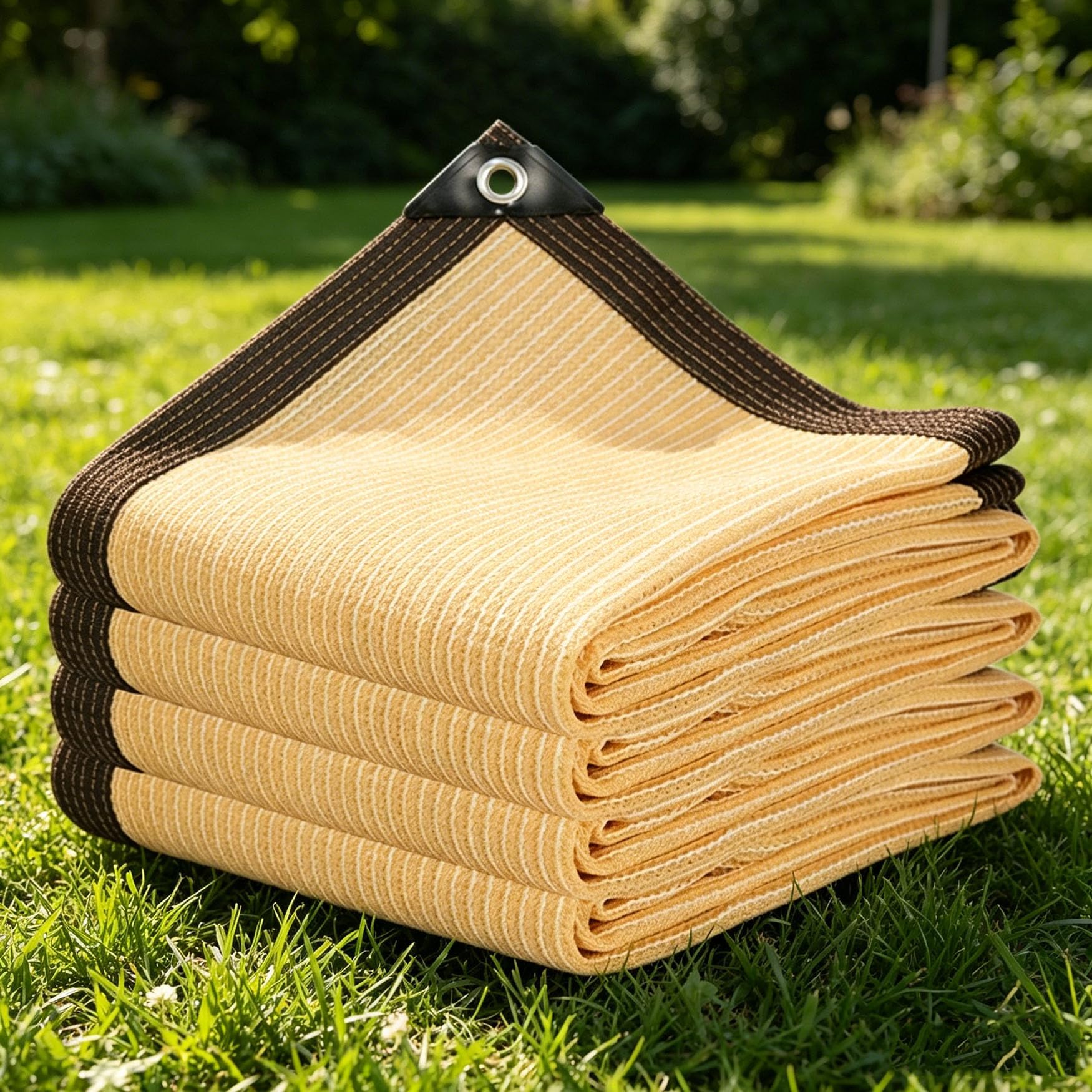 Filet d'ombrage Extérieur 3 x 4.2 m Coupe-Vent et Perméable à l'eau, Anti-UV, Résistant, avec Œillets UV Toile Ombrage Bache pour Patio Serre Jardin Pergola Pet House, Couleur Crème