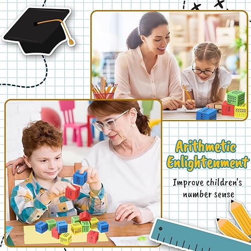 Miniatura 6 de 40 piezas de dados de diez marcos, dados grandes de espuma para manipuladores de matemáticas en el aula, suministros para el aula de jardín de