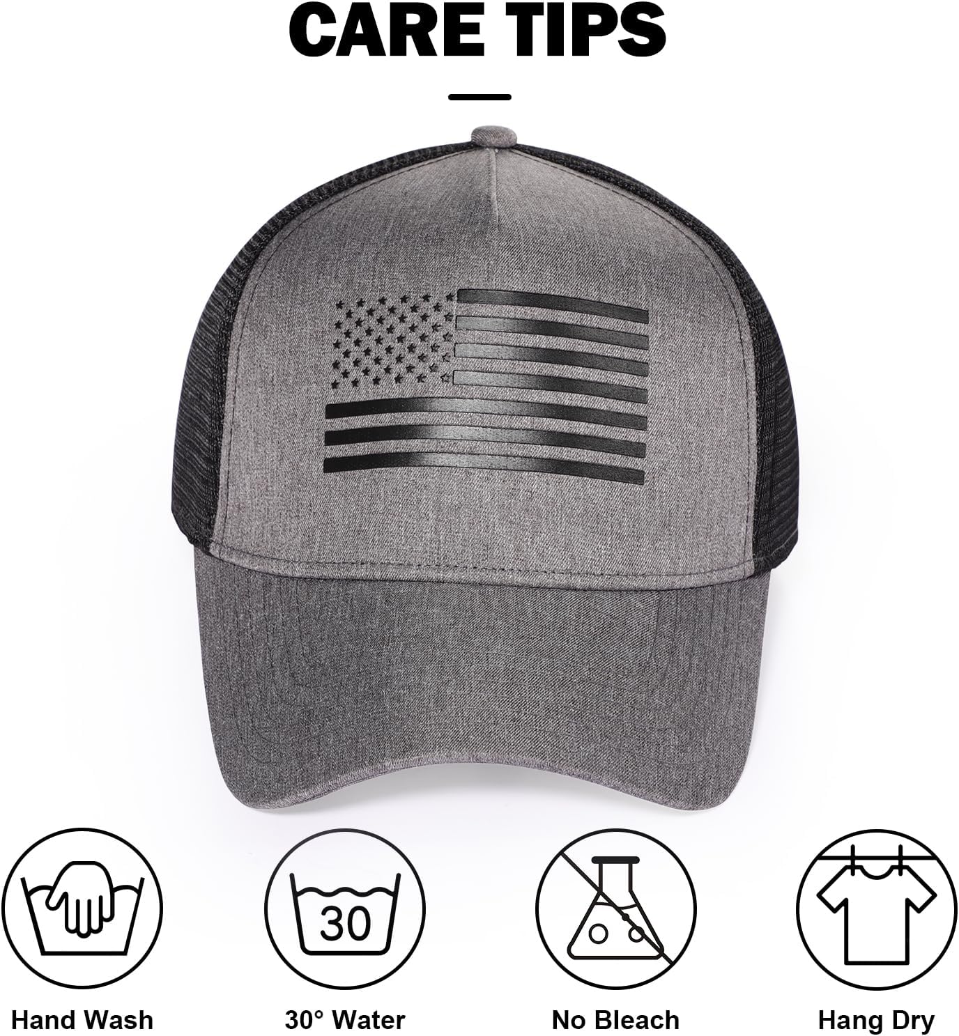 Oversize XXL American Flag Trucker Hat - Adjustable 23"-25.5" Baseball Cap - 3D Embossed Logo Mesh Snapback Hat - Image 7