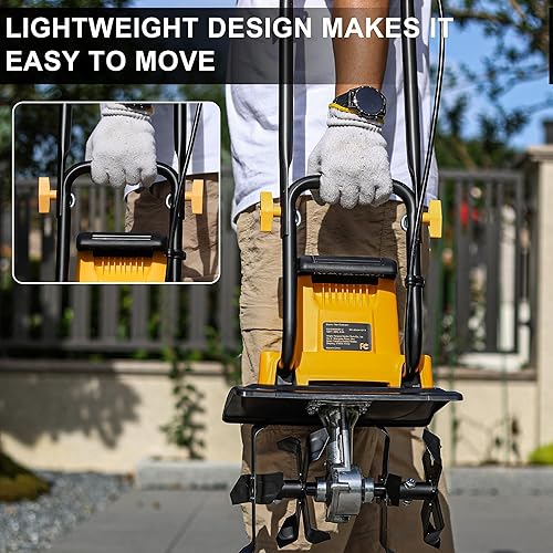 Miniatura 3 de 8.5AMP 12 pulgadas cultivador con cable de 8 pulgadas de profundidad Rototillers para jardinería, 360 RPM eléctrica Jardín con zócalo LT-201D